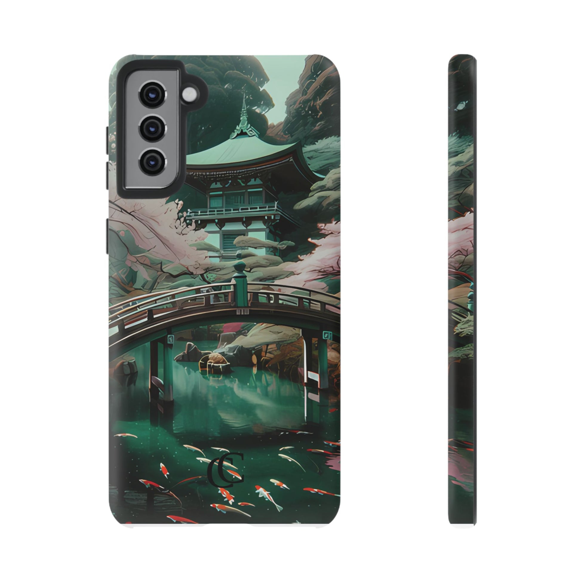 Nature-Inspired Phone Case, Aesthetic Phone Cover, Floral Case, Koi Pond Design, Gift for Nature Lovers