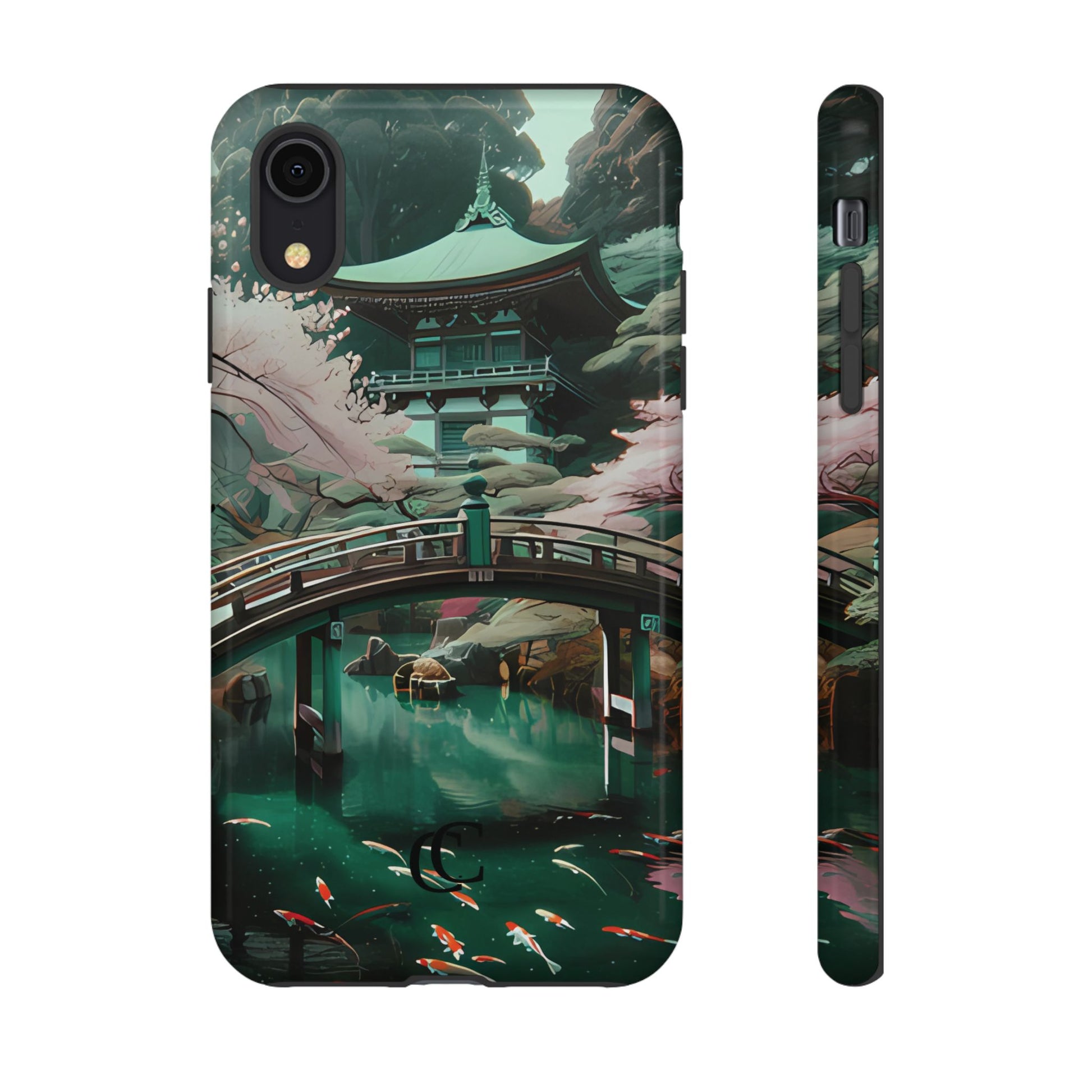 Nature-Inspired Phone Case, Aesthetic Phone Cover, Floral Case, Koi Pond Design, Gift for Nature Lovers