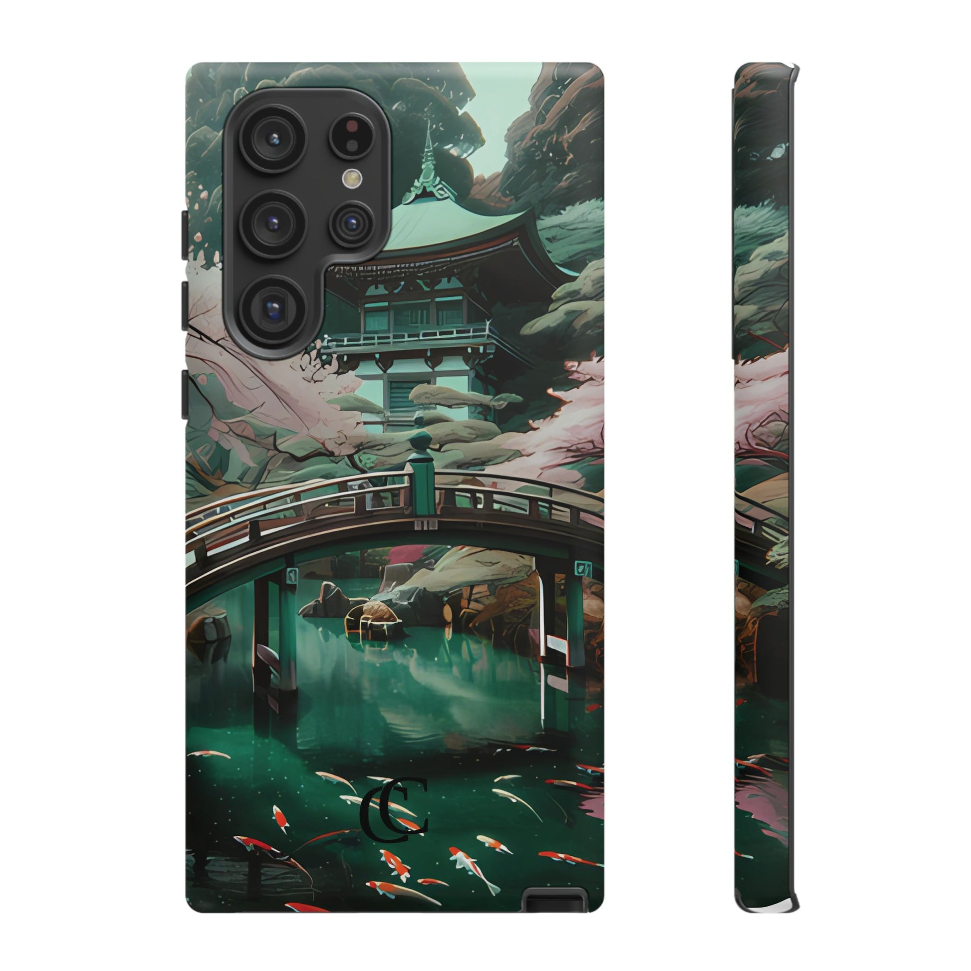 Nature-Inspired Phone Case, Aesthetic Phone Cover, Floral Case, Koi Pond Design, Gift for Nature Lovers