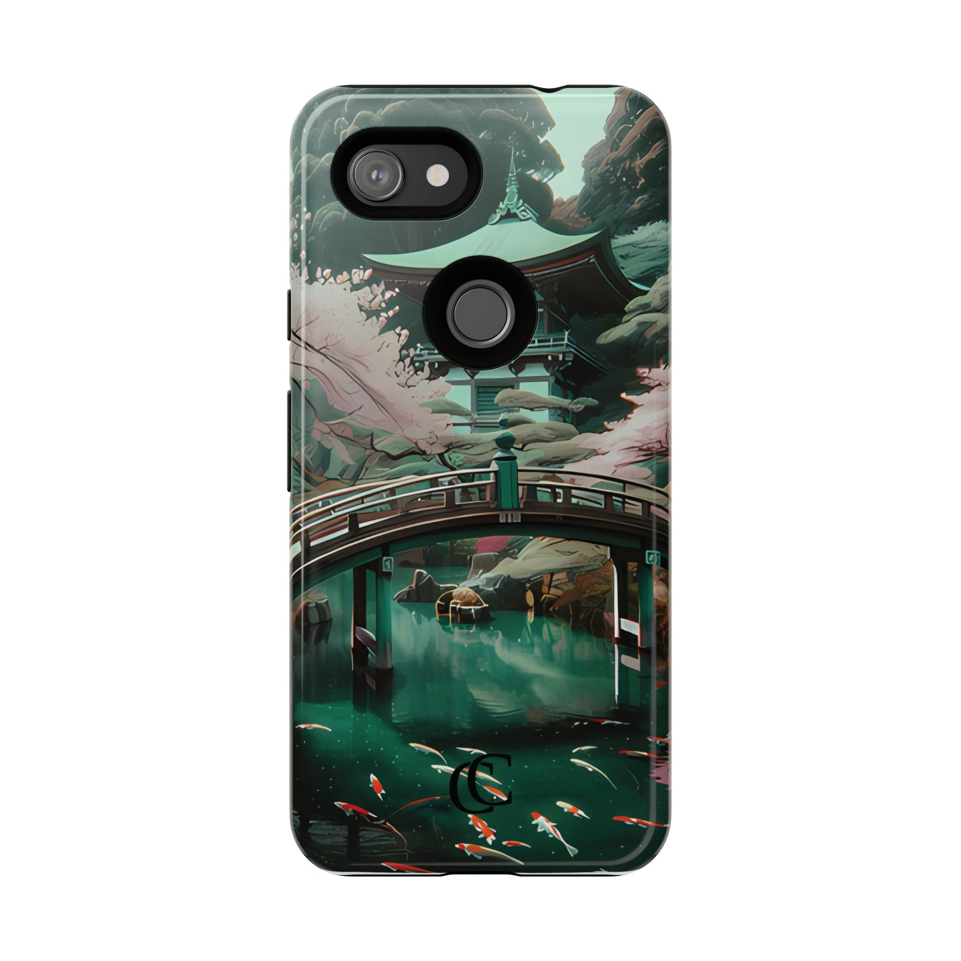 Nature-Inspired Phone Case, Aesthetic Phone Cover, Floral Case, Koi Pond Design, Gift for Nature Lovers