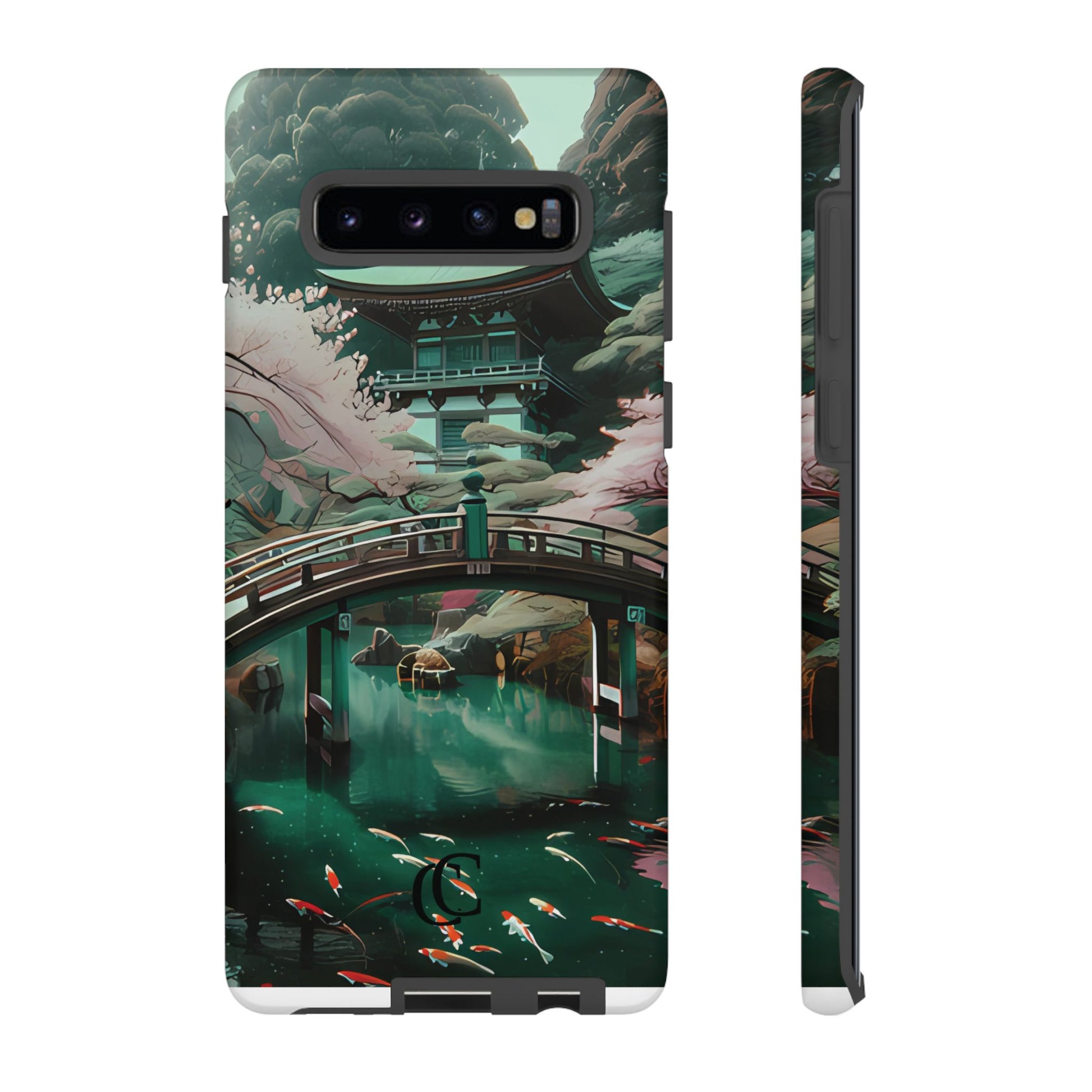 Nature-Inspired Phone Case, Aesthetic Phone Cover, Floral Case, Koi Pond Design, Gift for Nature Lovers