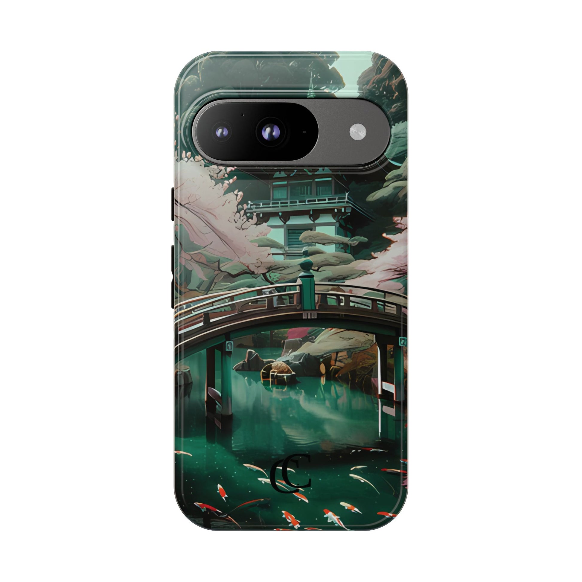Nature-Inspired Phone Case, Aesthetic Phone Cover, Floral Case, Koi Pond Design, Gift for Nature Lovers