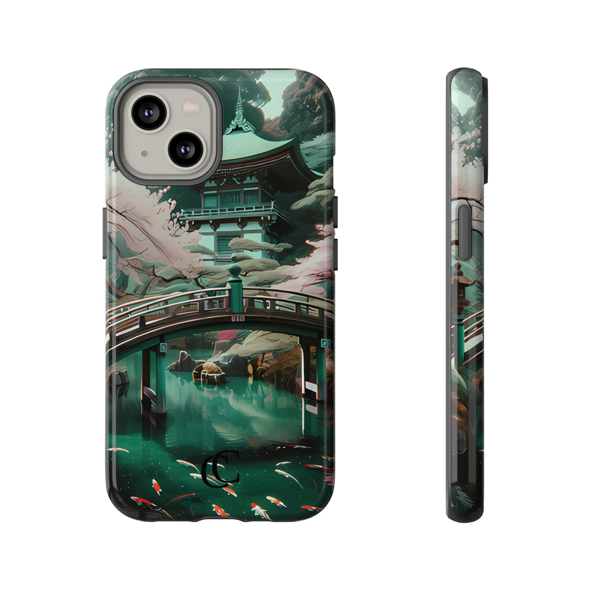 Nature-Inspired Phone Case, Aesthetic Phone Cover, Floral Case, Koi Pond Design, Gift for Nature Lovers