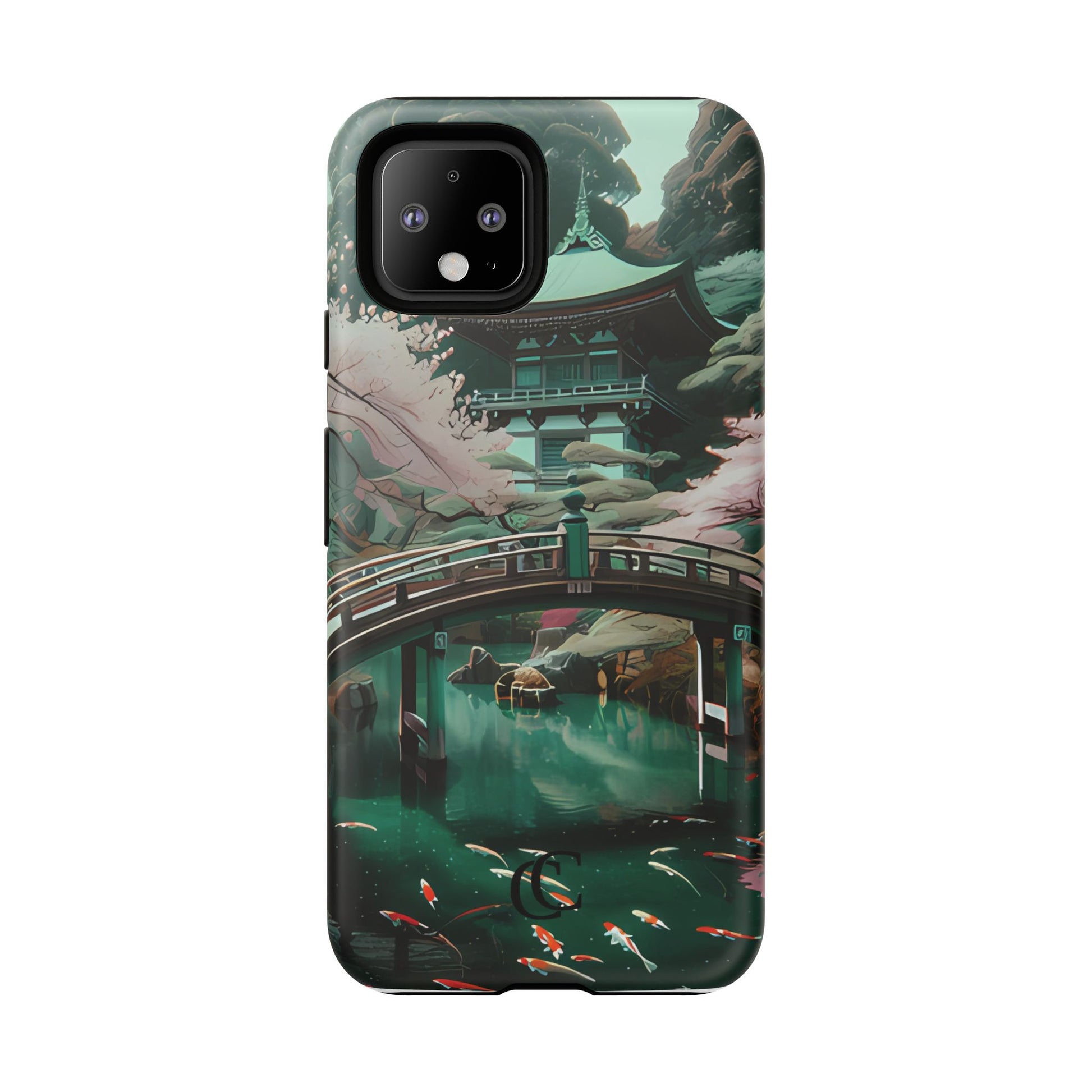 Nature-Inspired Phone Case, Aesthetic Phone Cover, Floral Case, Koi Pond Design, Gift for Nature Lovers