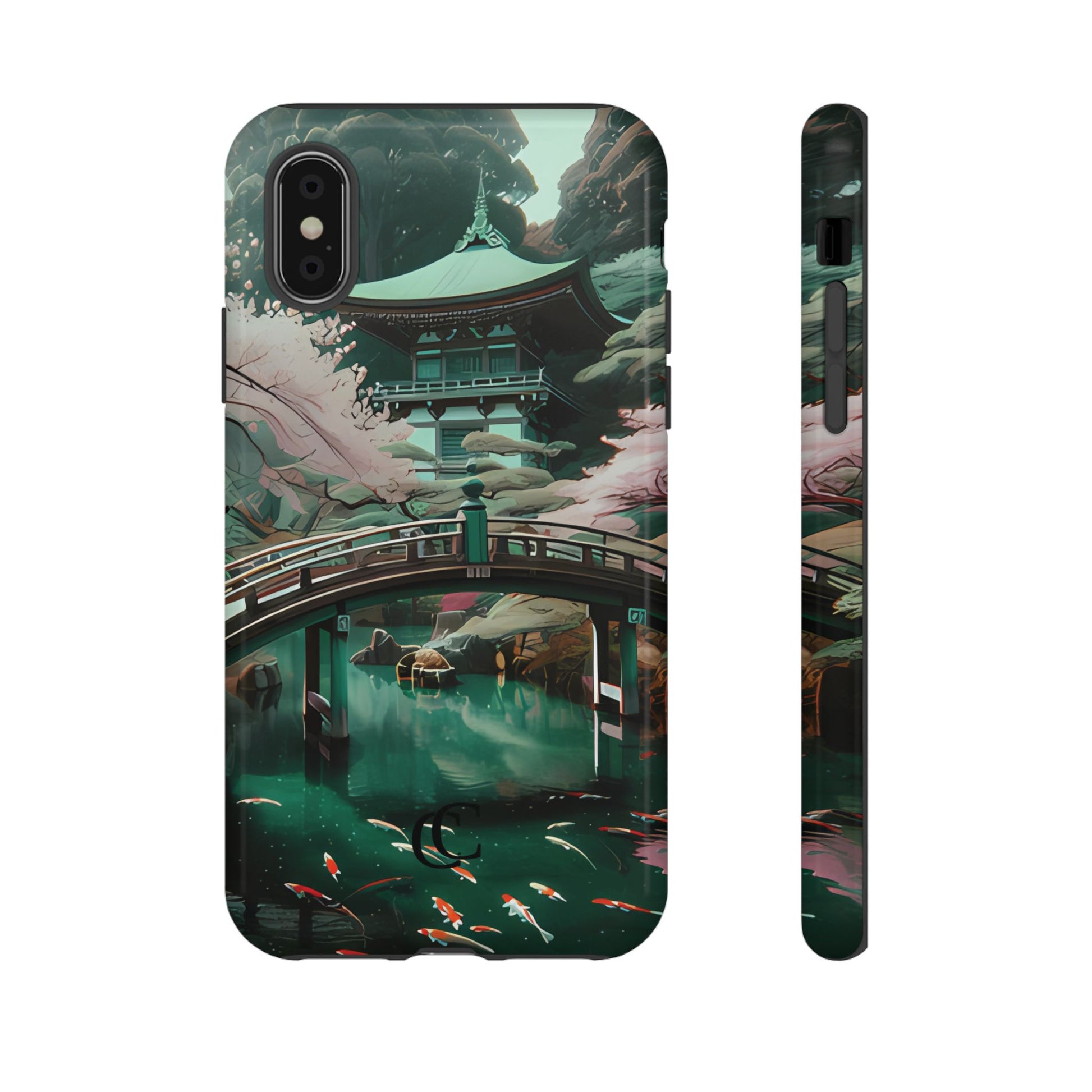 Nature-Inspired Phone Case, Aesthetic Phone Cover, Floral Case, Koi Pond Design, Gift for Nature Lovers