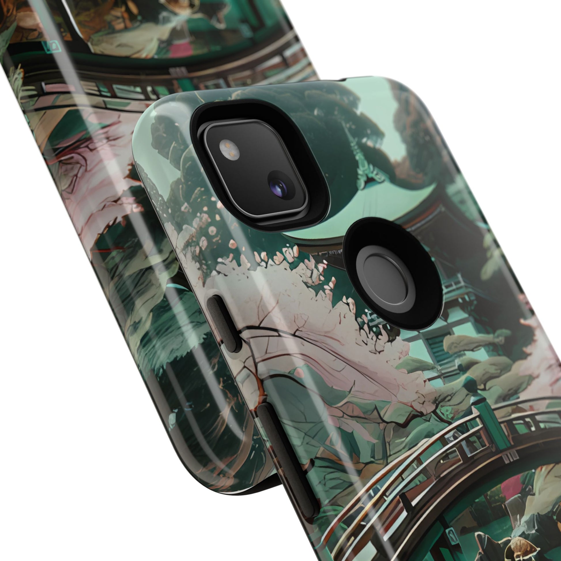 Nature-Inspired Phone Case, Aesthetic Phone Cover, Floral Case, Koi Pond Design, Gift for Nature Lovers