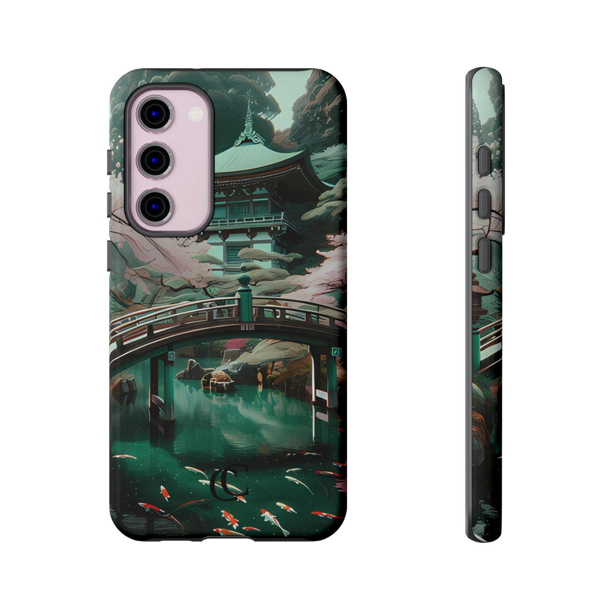 Nature-Inspired Phone Case, Aesthetic Phone Cover, Floral Case, Koi Pond Design, Gift for Nature Lovers