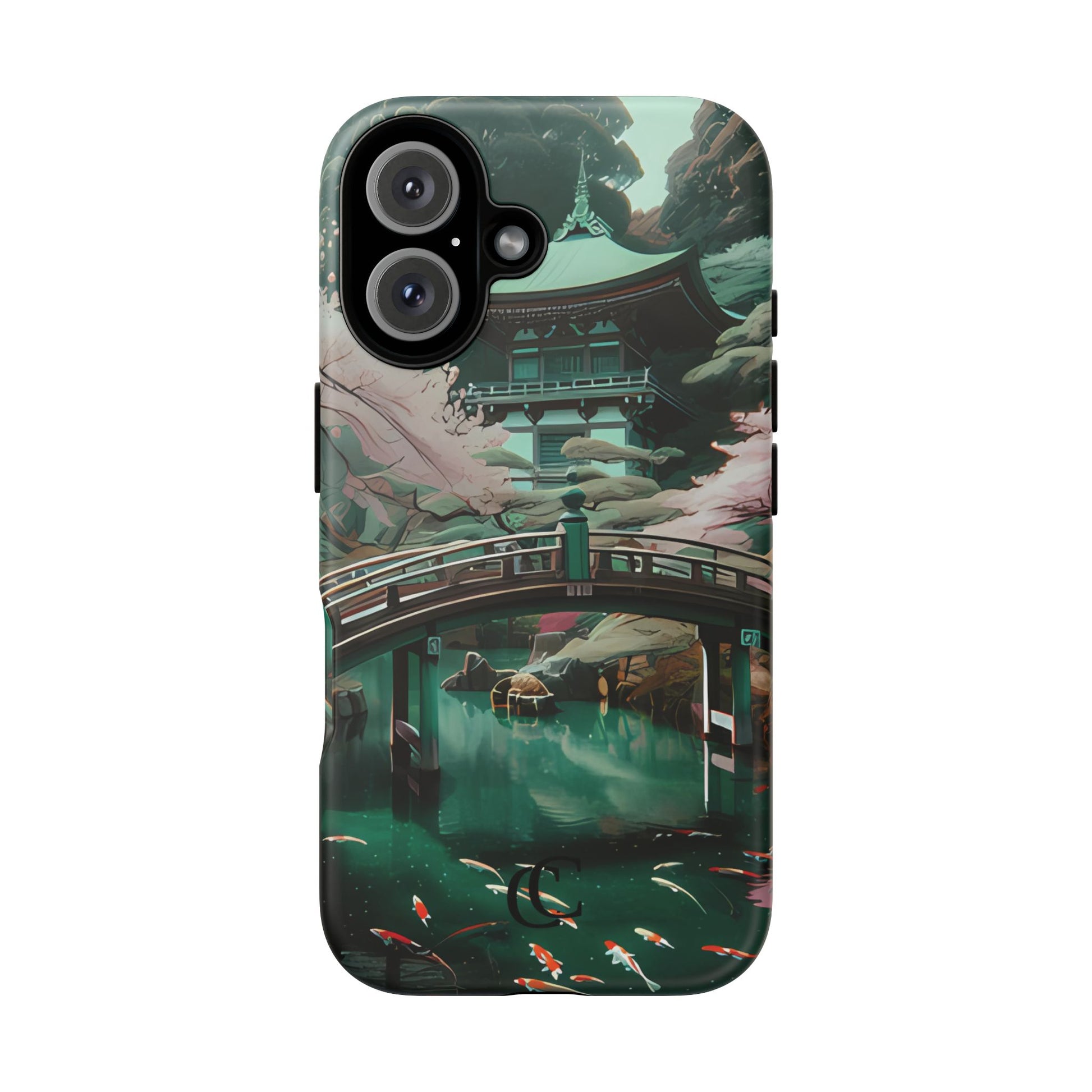 Nature-Inspired Phone Case, Aesthetic Phone Cover, Floral Case, Koi Pond Design, Gift for Nature Lovers
