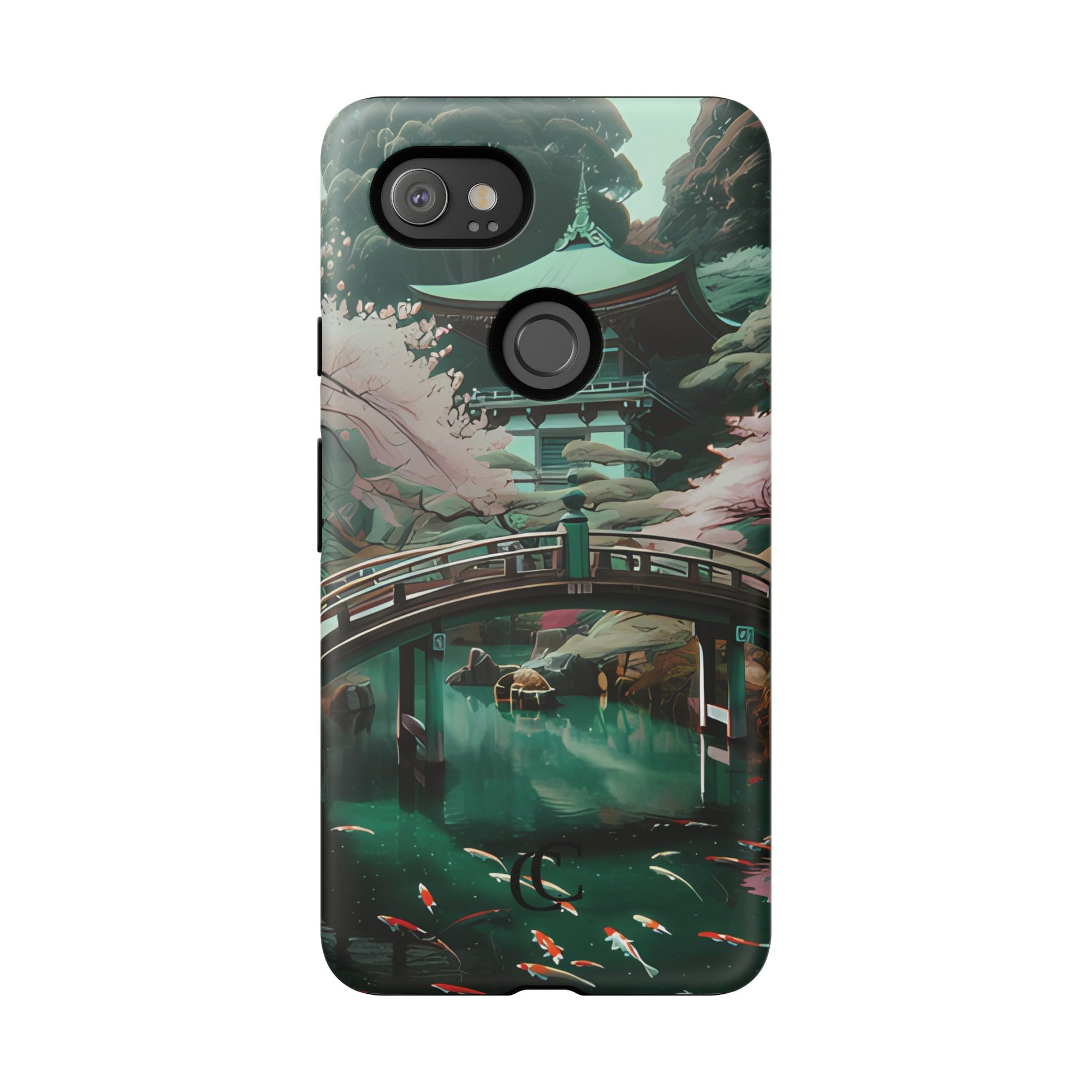 Nature-Inspired Phone Case, Aesthetic Phone Cover, Floral Case, Koi Pond Design, Gift for Nature Lovers