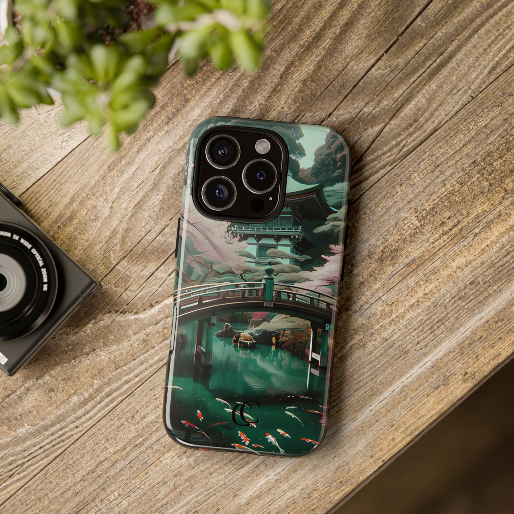 Nature-Inspired Phone Case, Aesthetic Phone Cover, Floral Case, Koi Pond Design, Gift for Nature Lovers