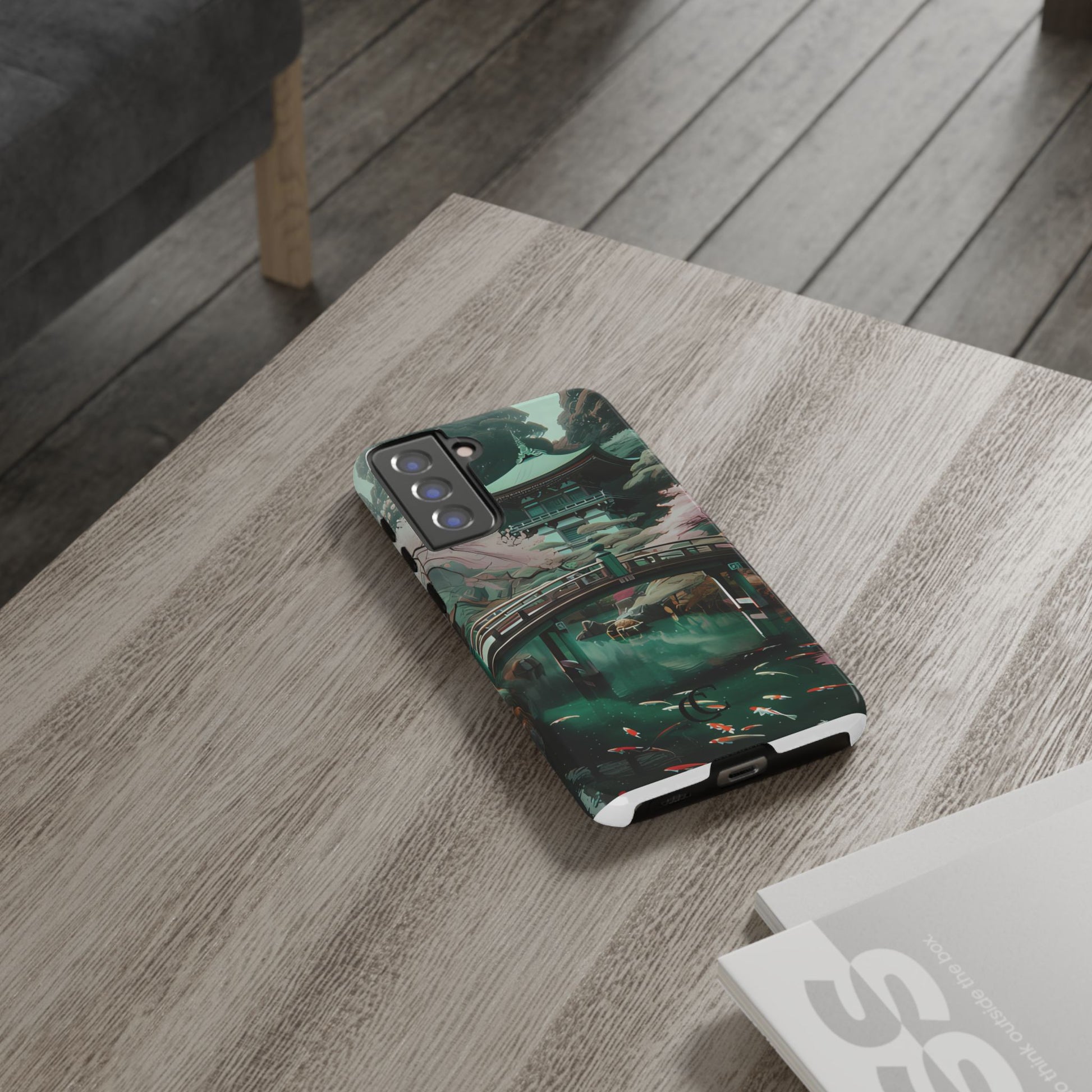 Nature-Inspired Phone Case, Aesthetic Phone Cover, Floral Case, Koi Pond Design, Gift for Nature Lovers