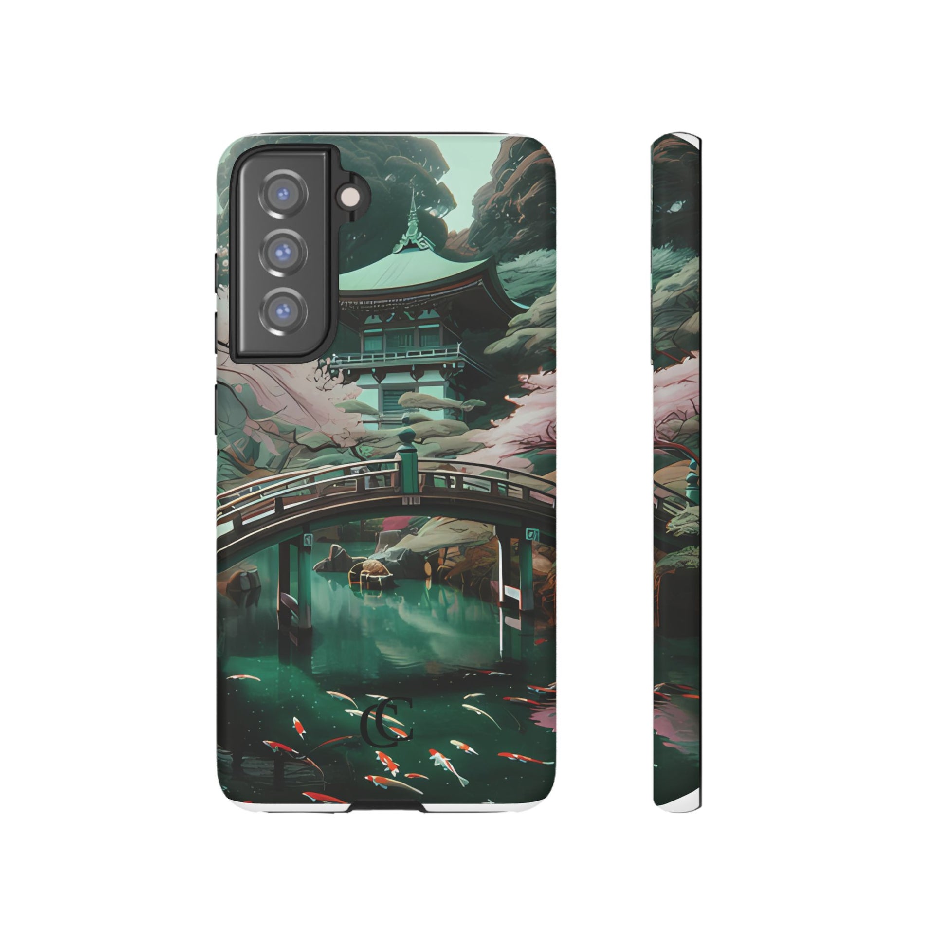 Nature-Inspired Phone Case, Aesthetic Phone Cover, Floral Case, Koi Pond Design, Gift for Nature Lovers