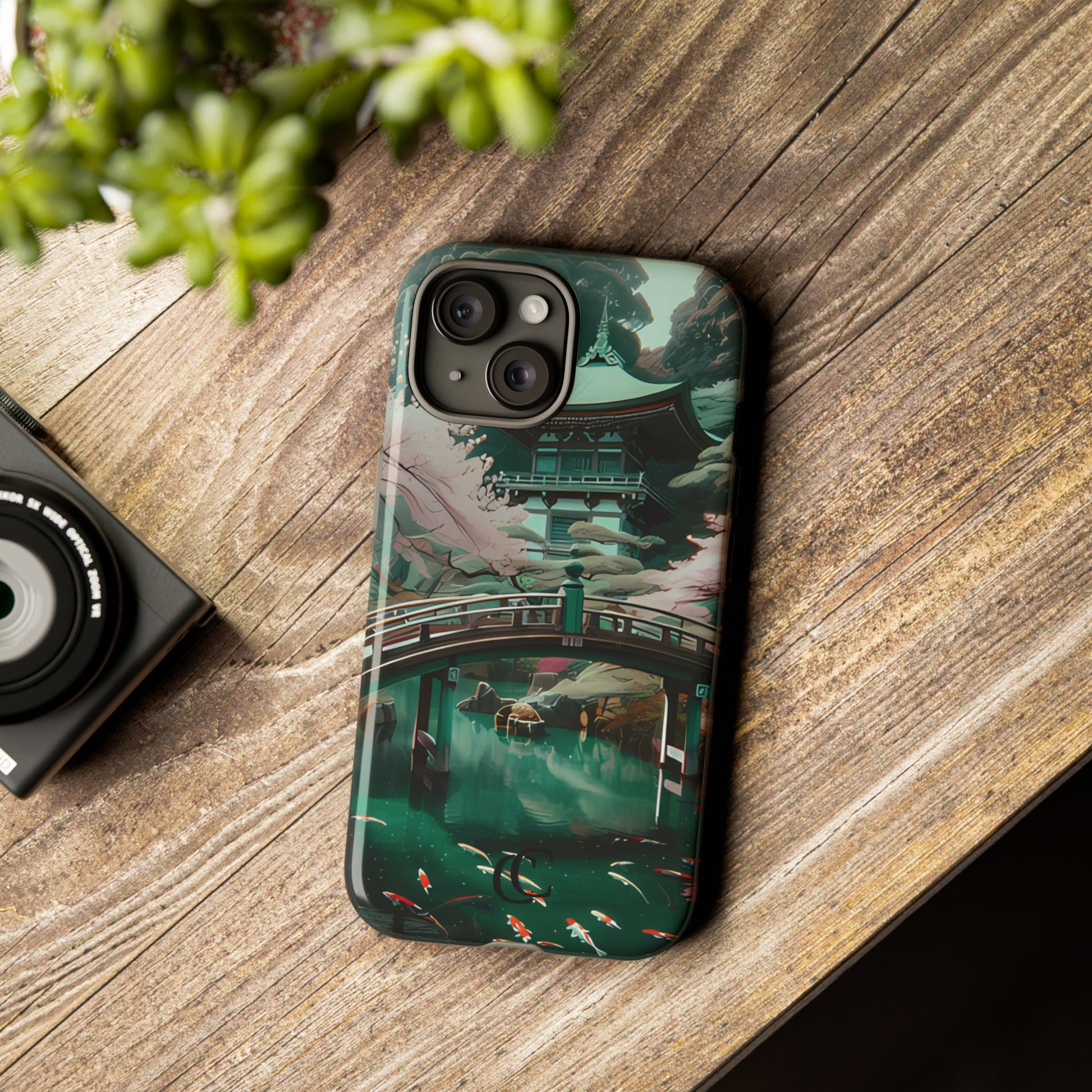 Nature-Inspired Phone Case, Aesthetic Phone Cover, Floral Case, Koi Pond Design, Gift for Nature Lovers