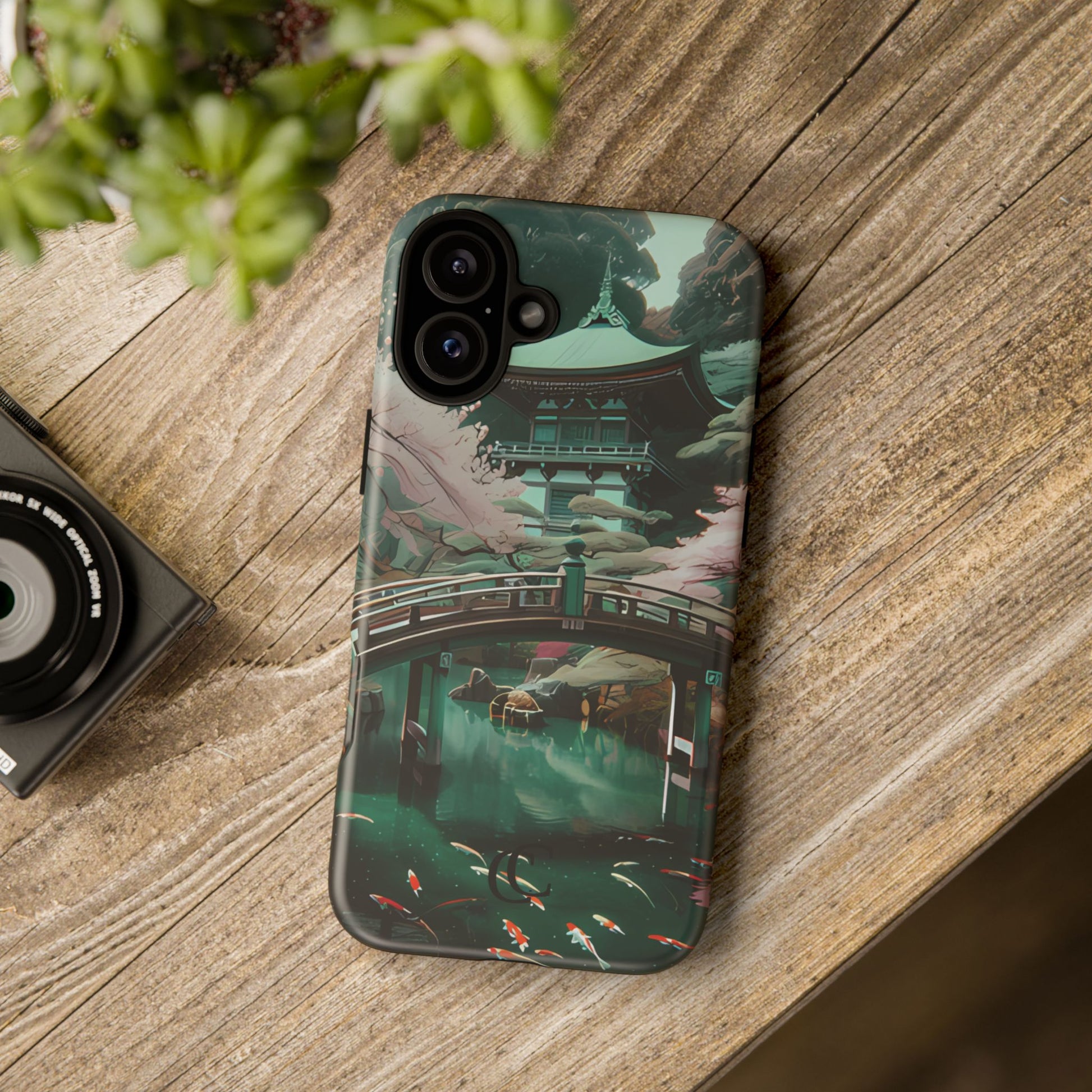 Nature-Inspired Phone Case, Aesthetic Phone Cover, Floral Case, Koi Pond Design, Gift for Nature Lovers
