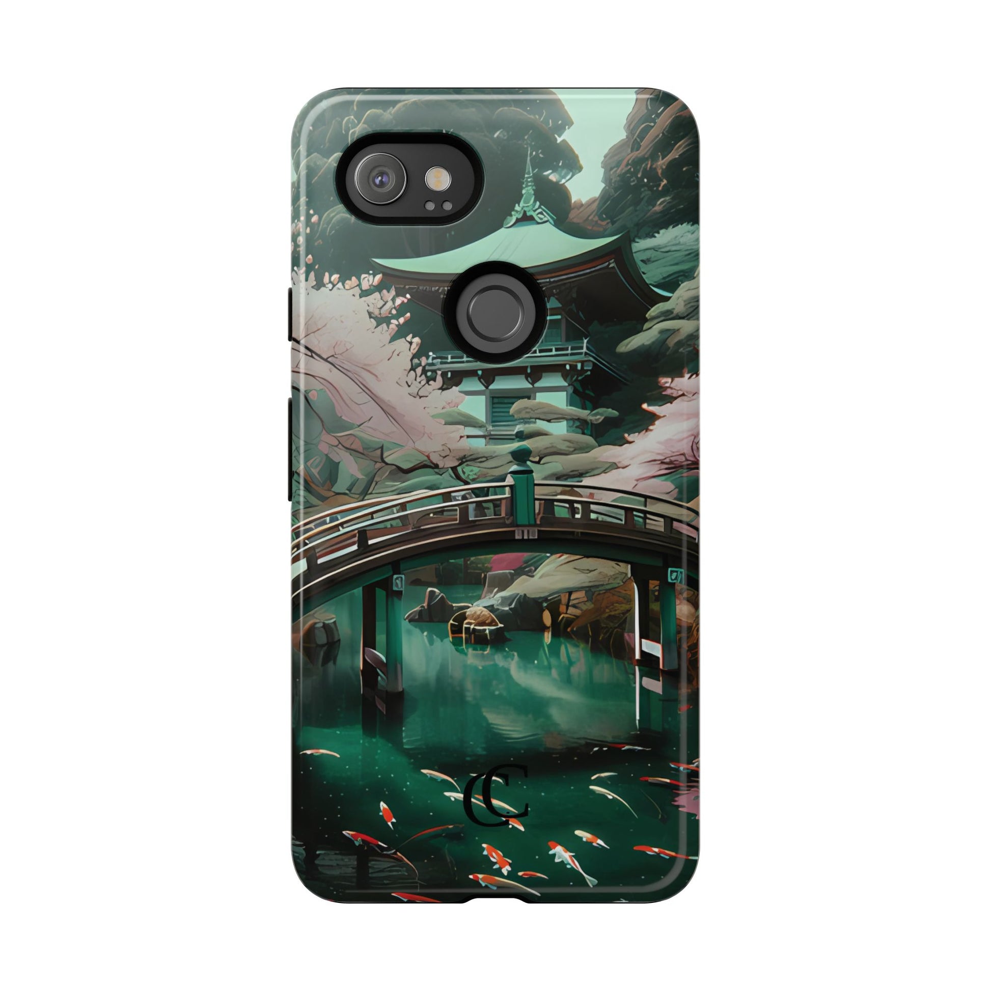 Nature-Inspired Phone Case, Aesthetic Phone Cover, Floral Case, Koi Pond Design, Gift for Nature Lovers