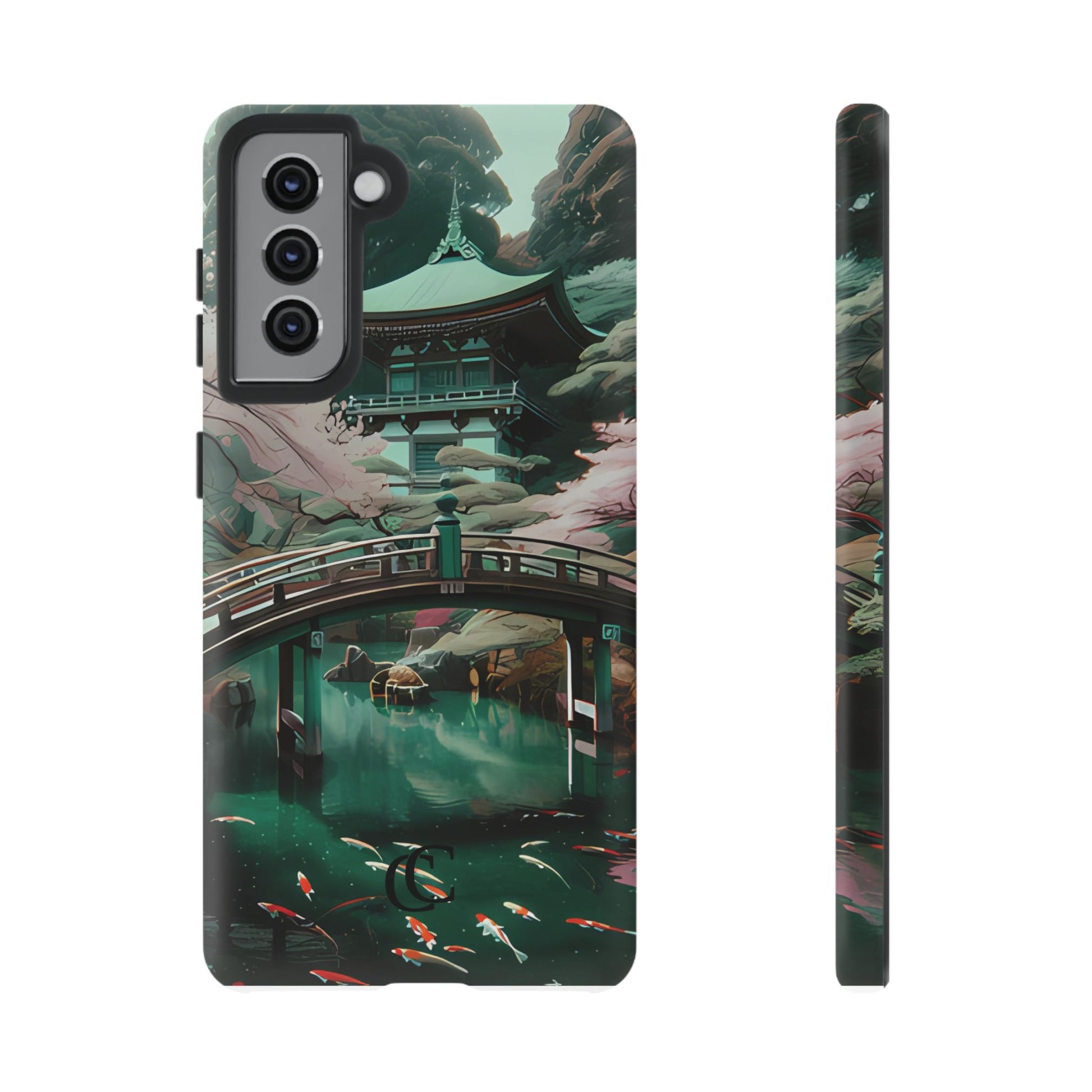 Nature-Inspired Phone Case, Aesthetic Phone Cover, Floral Case, Koi Pond Design, Gift for Nature Lovers