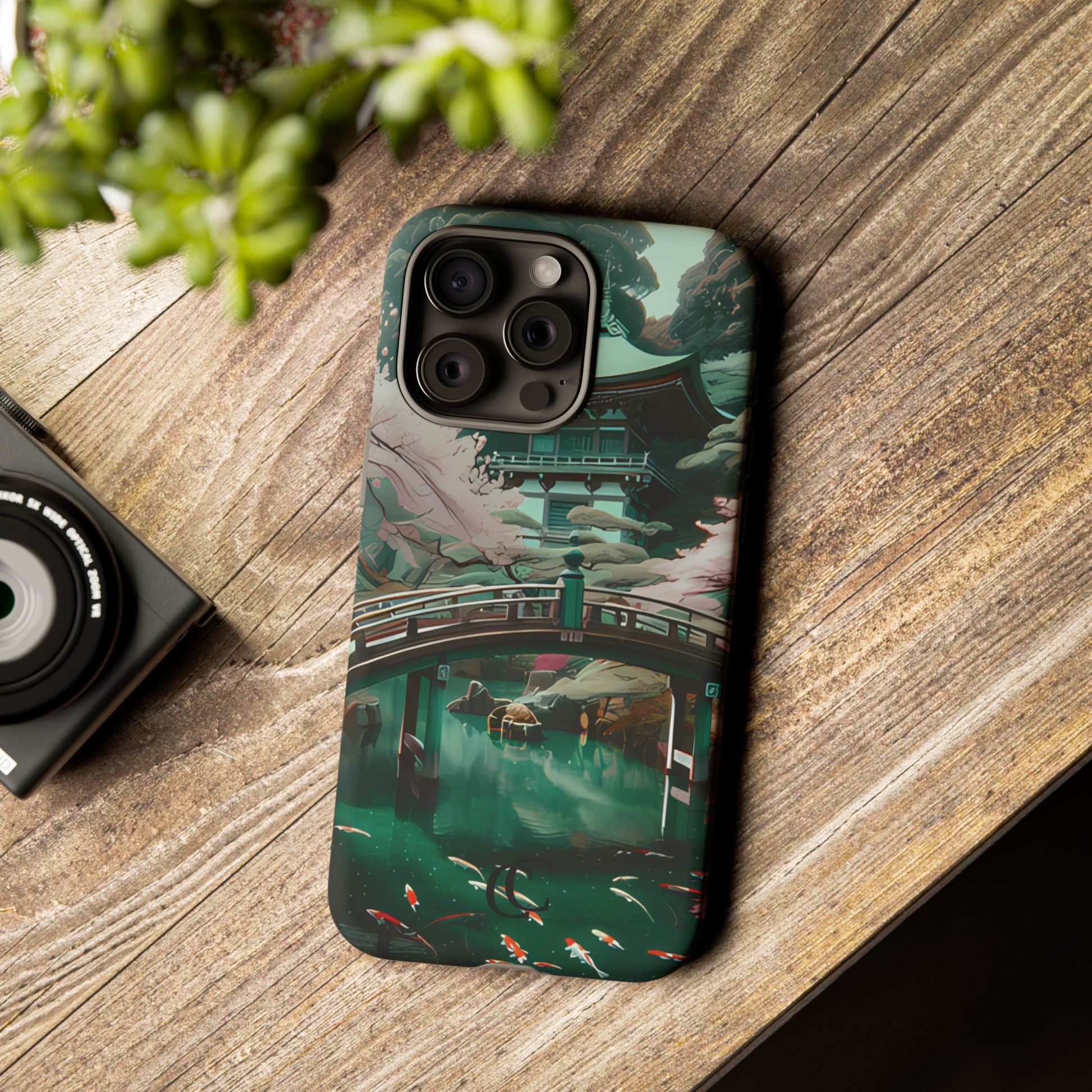 Nature-Inspired Phone Case, Aesthetic Phone Cover, Floral Case, Koi Pond Design, Gift for Nature Lovers