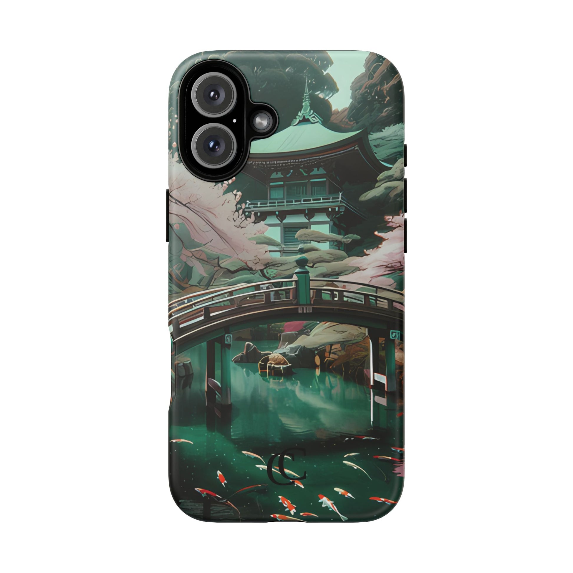 Nature-Inspired Phone Case, Aesthetic Phone Cover, Floral Case, Koi Pond Design, Gift for Nature Lovers