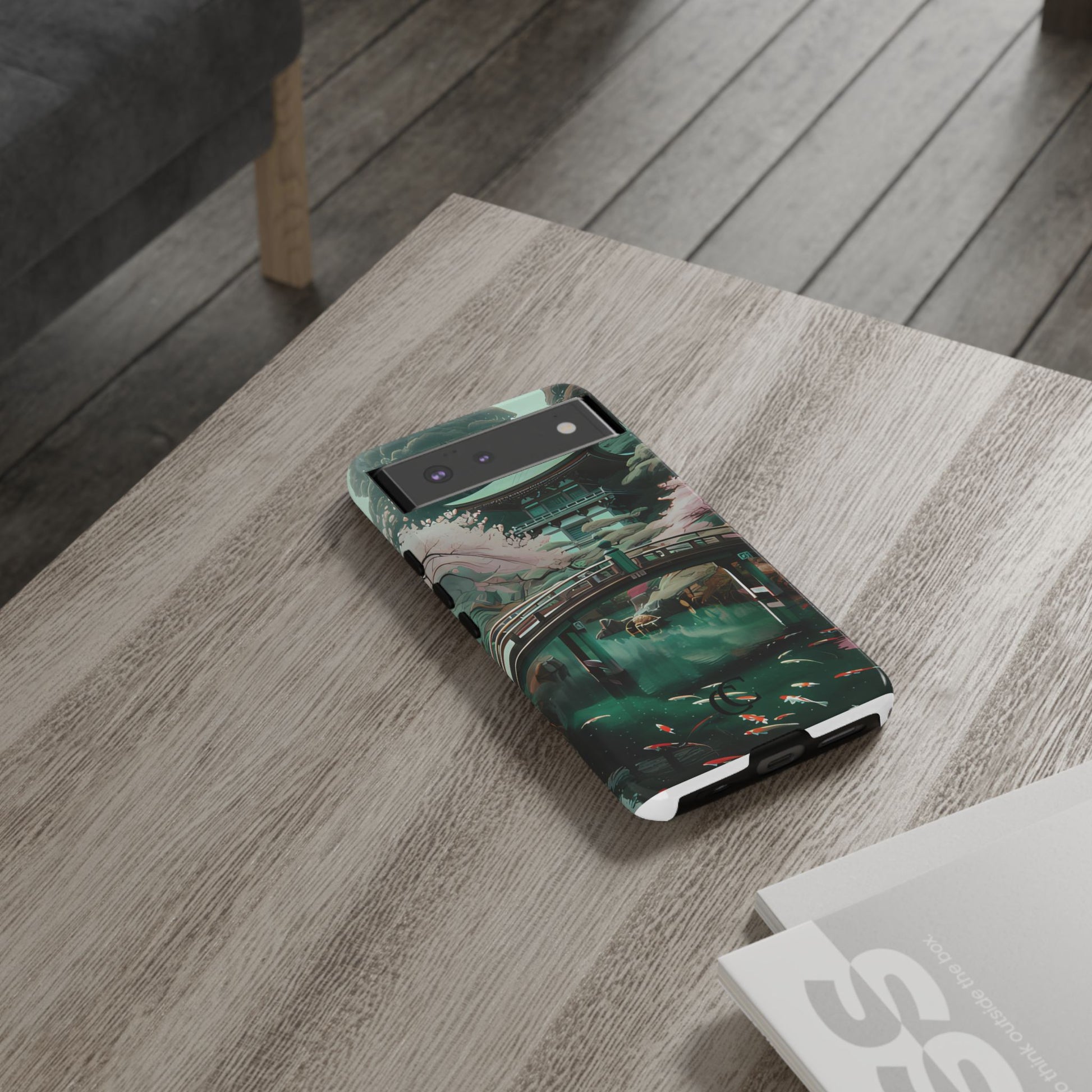 Nature-Inspired Phone Case, Aesthetic Phone Cover, Floral Case, Koi Pond Design, Gift for Nature Lovers