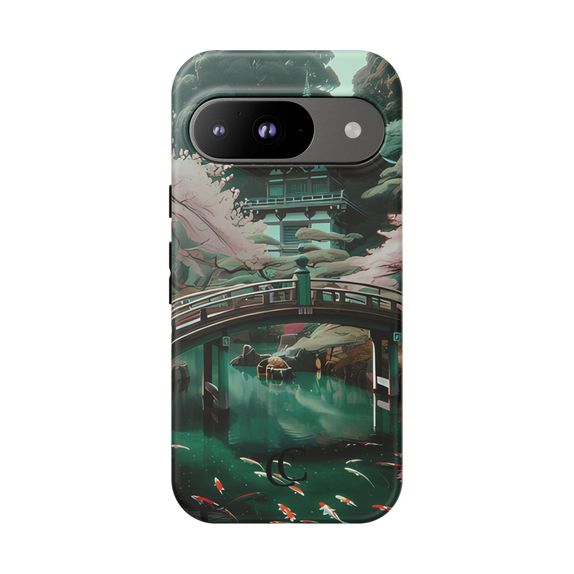 Nature-Inspired Phone Case, Aesthetic Phone Cover, Floral Case, Koi Pond Design, Gift for Nature Lovers