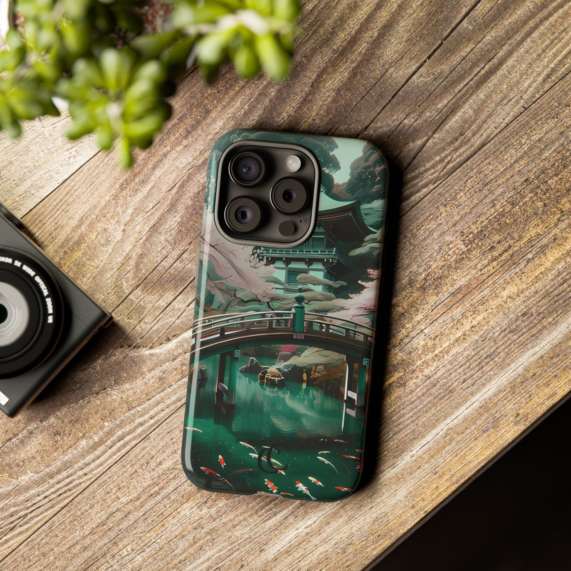 Nature-Inspired Phone Case, Aesthetic Phone Cover, Floral Case, Koi Pond Design, Gift for Nature Lovers