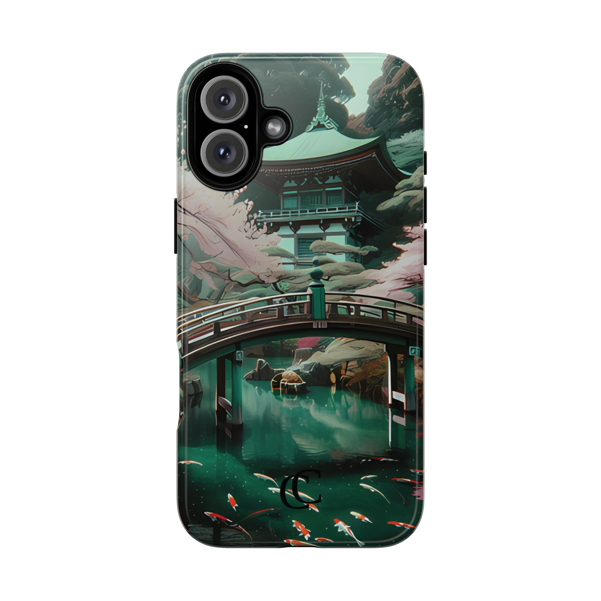Nature-Inspired Phone Case, Aesthetic Phone Cover, Floral Case, Koi Pond Design, Gift for Nature Lovers
