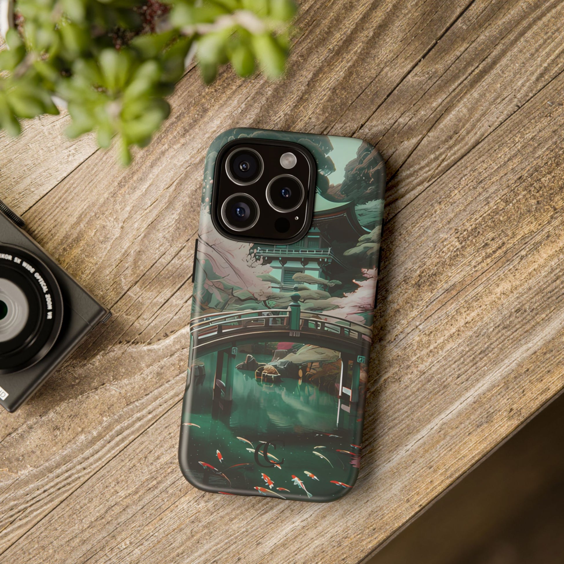 Nature-Inspired Phone Case, Aesthetic Phone Cover, Floral Case, Koi Pond Design, Gift for Nature Lovers
