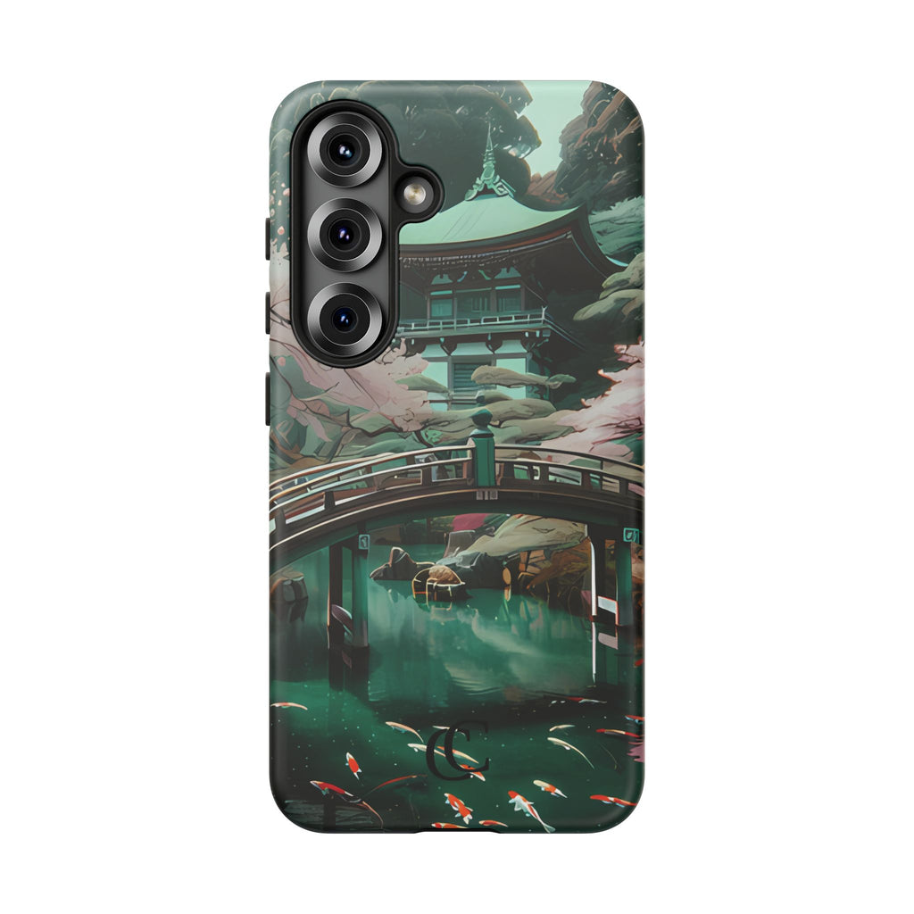 Nature-Inspired Phone Case, Aesthetic Phone Cover, Floral Case, Koi Pond Design, Gift for Nature Lovers
