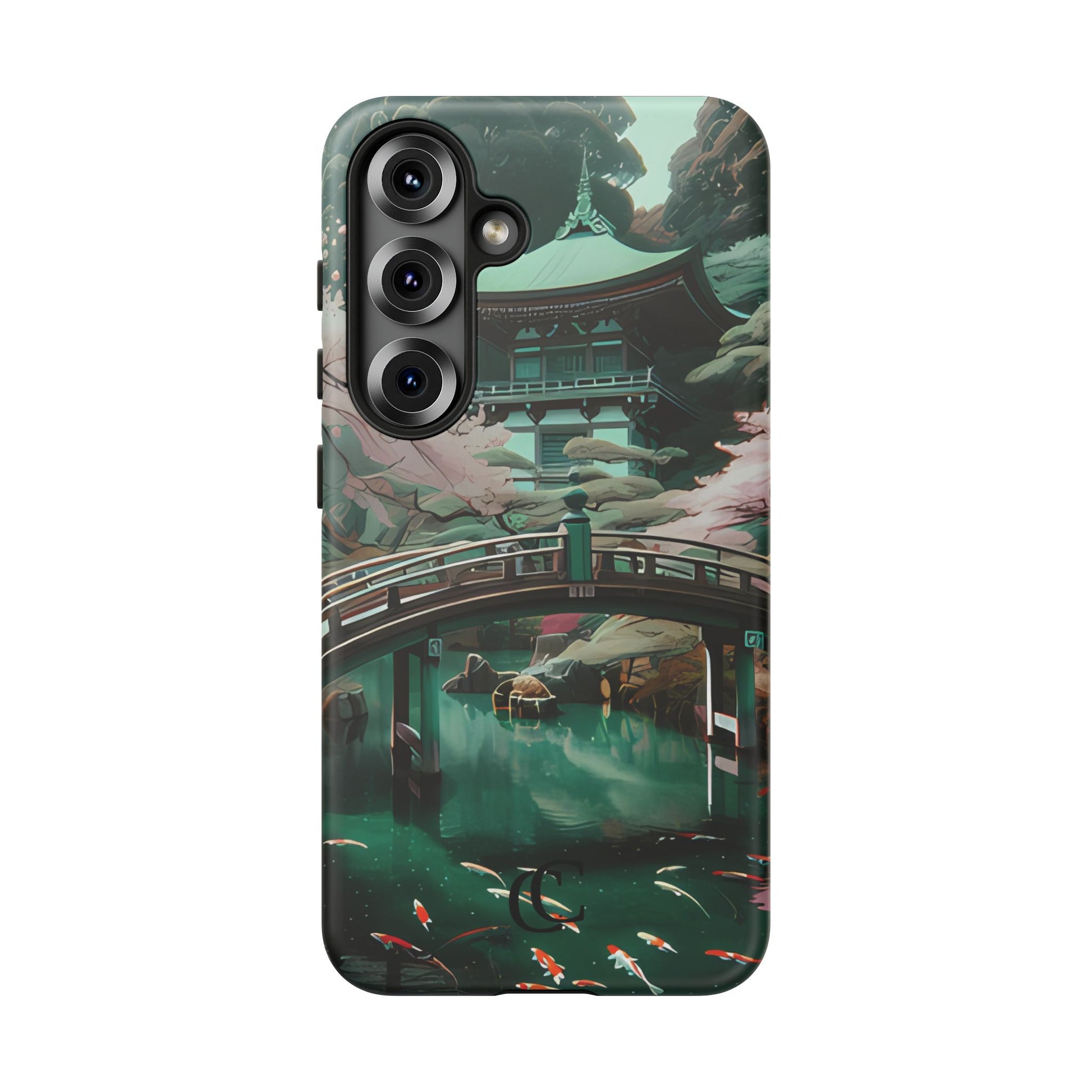 Nature-Inspired Phone Case, Aesthetic Phone Cover, Floral Case, Koi Pond Design, Gift for Nature Lovers