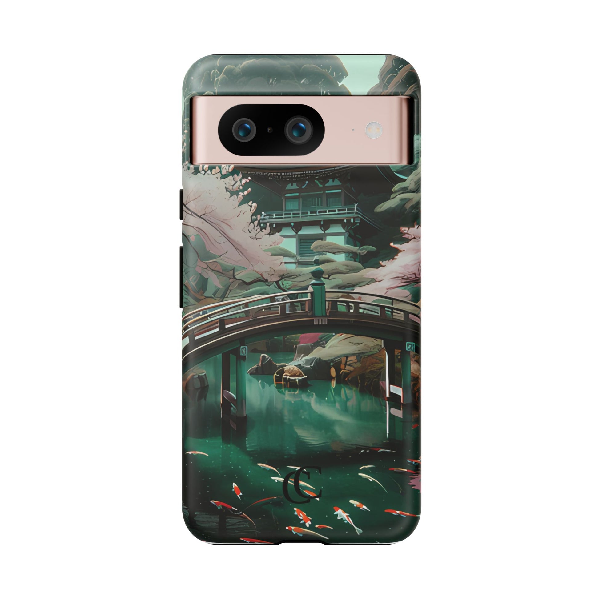Nature-Inspired Phone Case, Aesthetic Phone Cover, Floral Case, Koi Pond Design, Gift for Nature Lovers