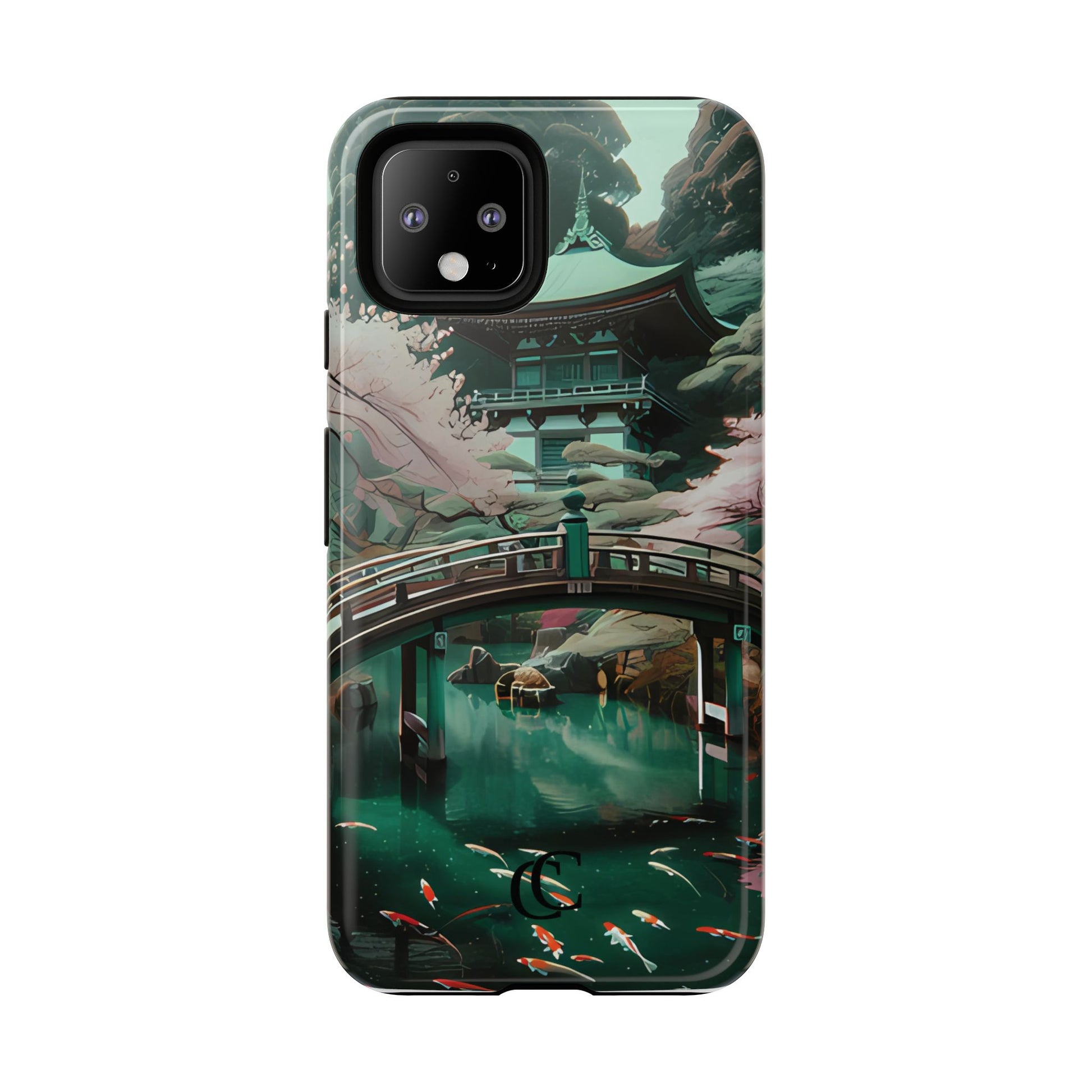 Nature-Inspired Phone Case, Aesthetic Phone Cover, Floral Case, Koi Pond Design, Gift for Nature Lovers