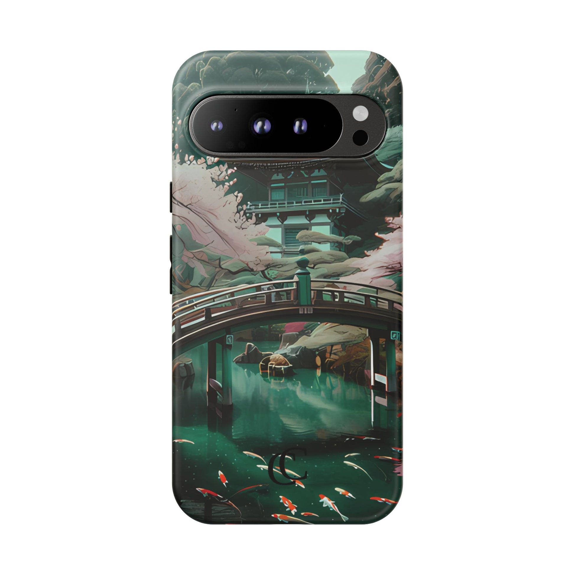 Nature-Inspired Phone Case, Aesthetic Phone Cover, Floral Case, Koi Pond Design, Gift for Nature Lovers