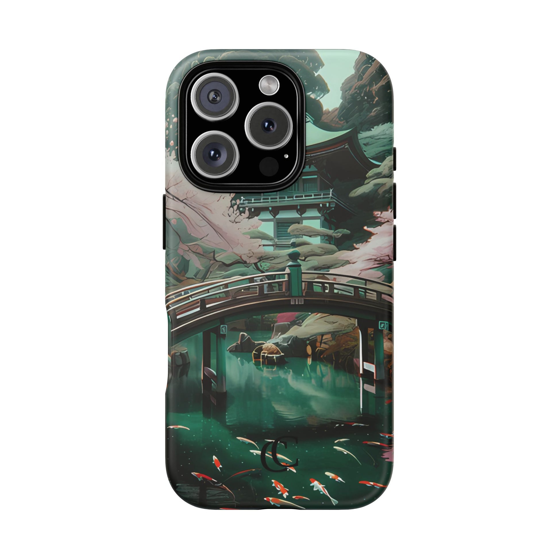 Nature-Inspired Phone Case, Aesthetic Phone Cover, Floral Case, Koi Pond Design, Gift for Nature Lovers