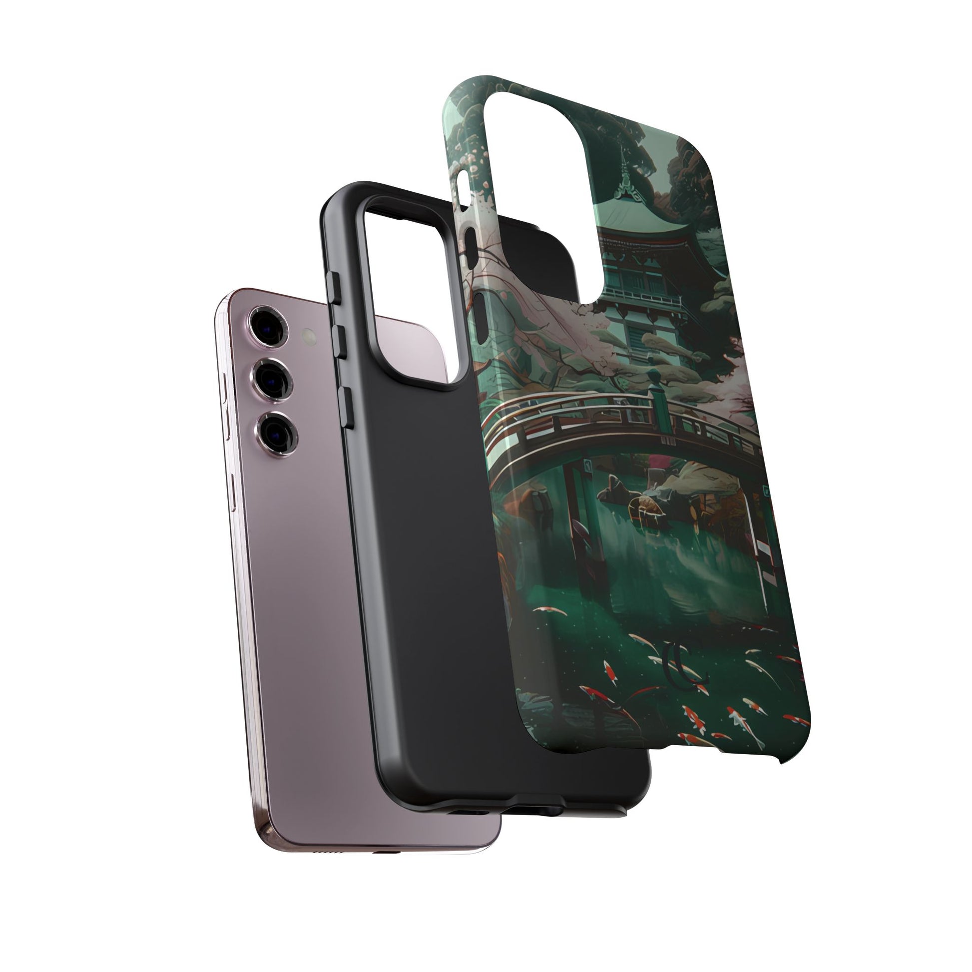 Nature-Inspired Phone Case, Aesthetic Phone Cover, Floral Case, Koi Pond Design, Gift for Nature Lovers