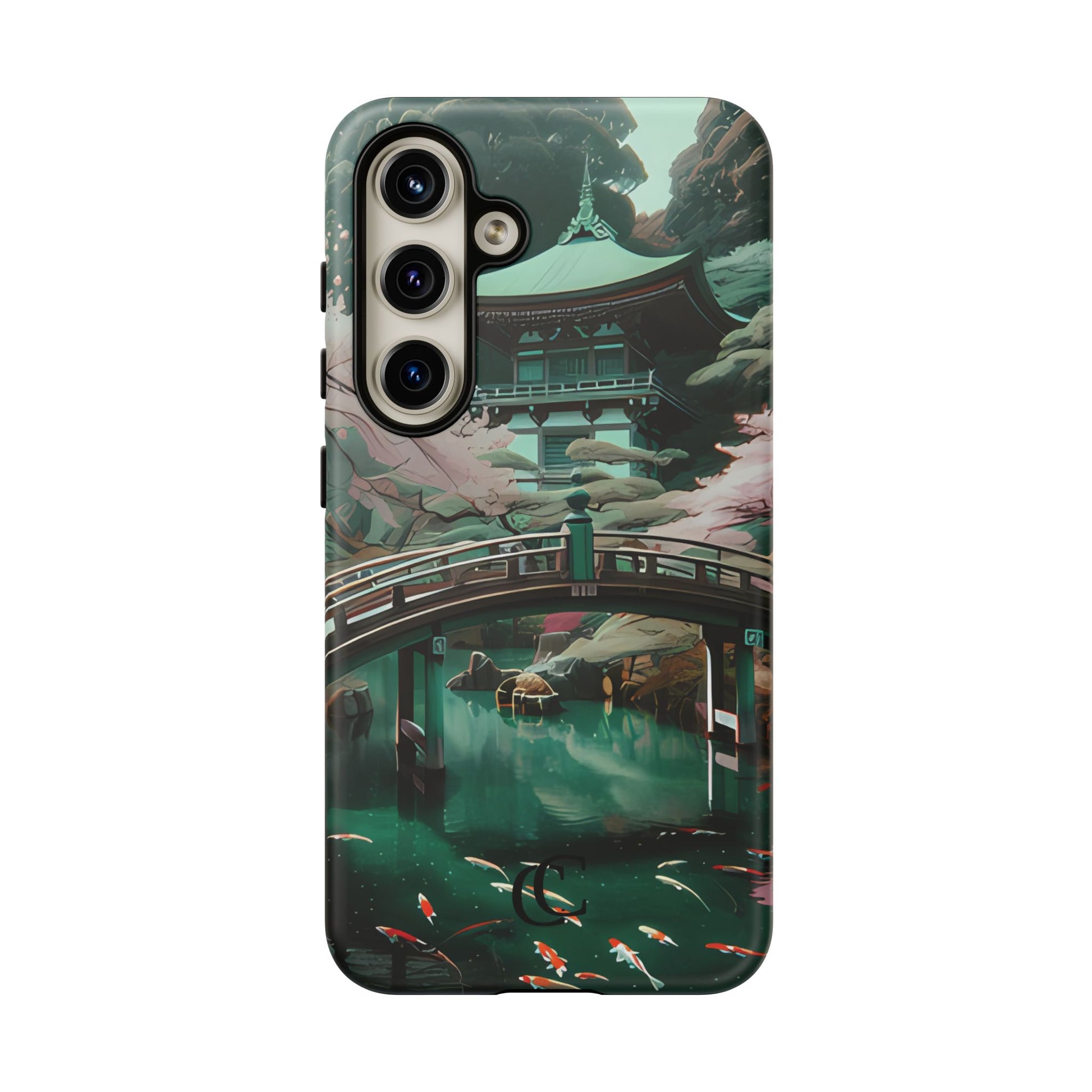 Nature-Inspired Phone Case, Aesthetic Phone Cover, Floral Case, Koi Pond Design, Gift for Nature Lovers