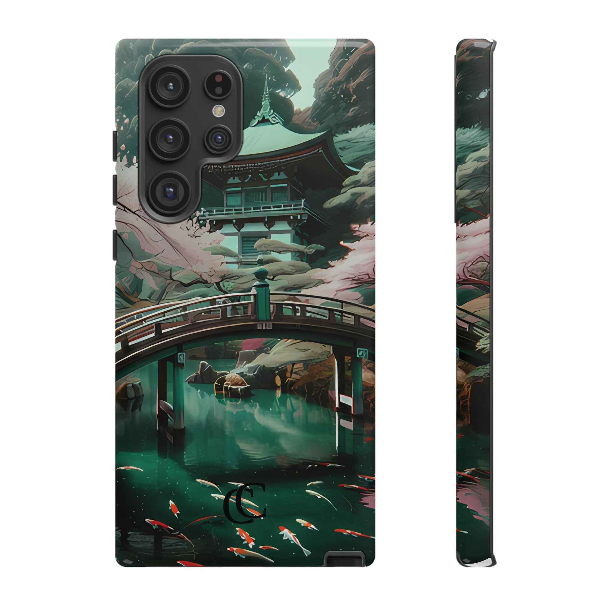 Nature-Inspired Phone Case, Aesthetic Phone Cover, Floral Case, Koi Pond Design, Gift for Nature Lovers
