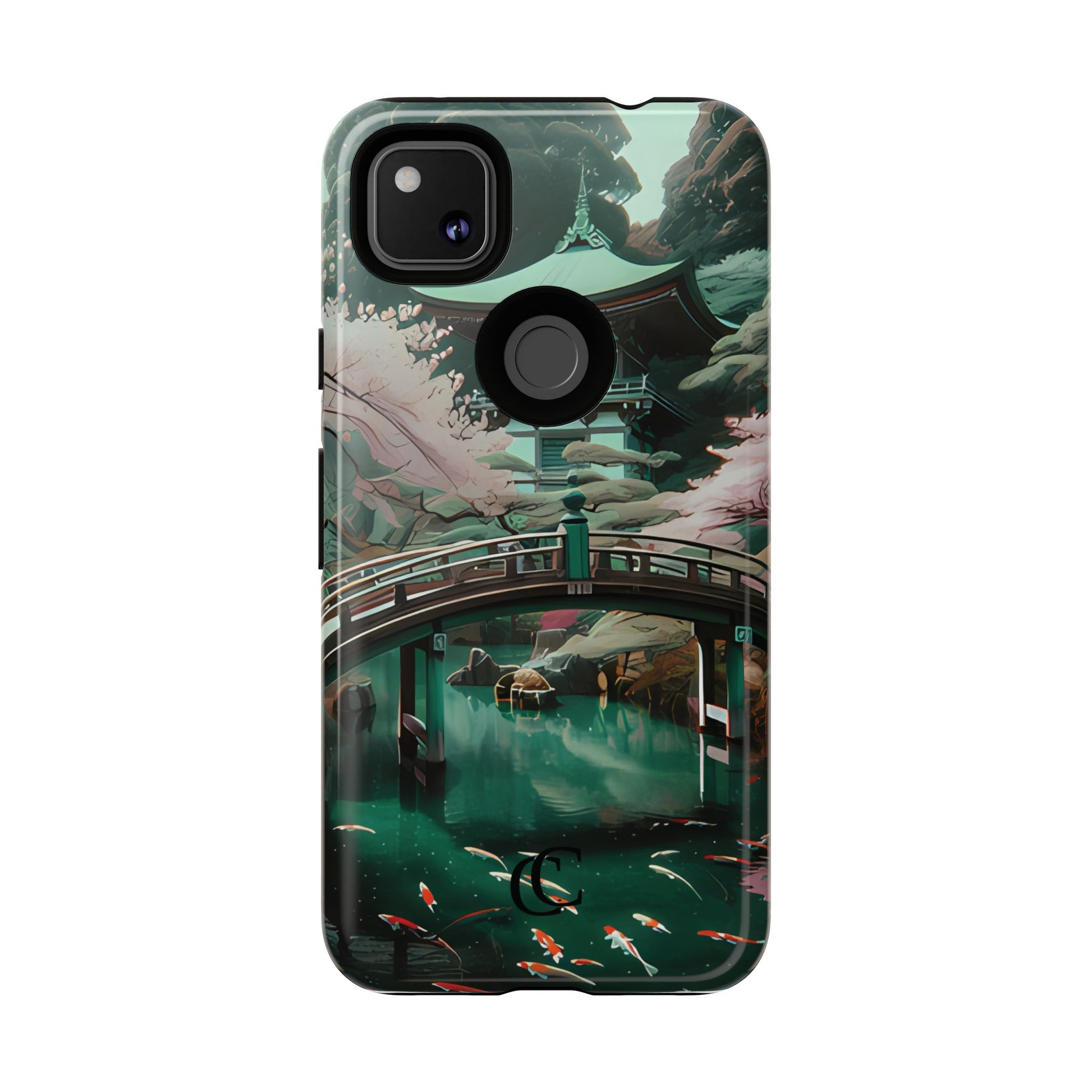 Nature-Inspired Phone Case, Aesthetic Phone Cover, Floral Case, Koi Pond Design, Gift for Nature Lovers