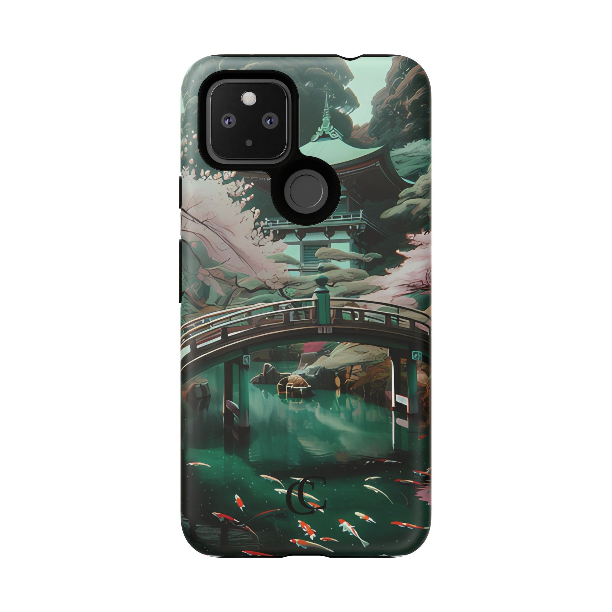 Nature-Inspired Phone Case, Aesthetic Phone Cover, Floral Case, Koi Pond Design, Gift for Nature Lovers