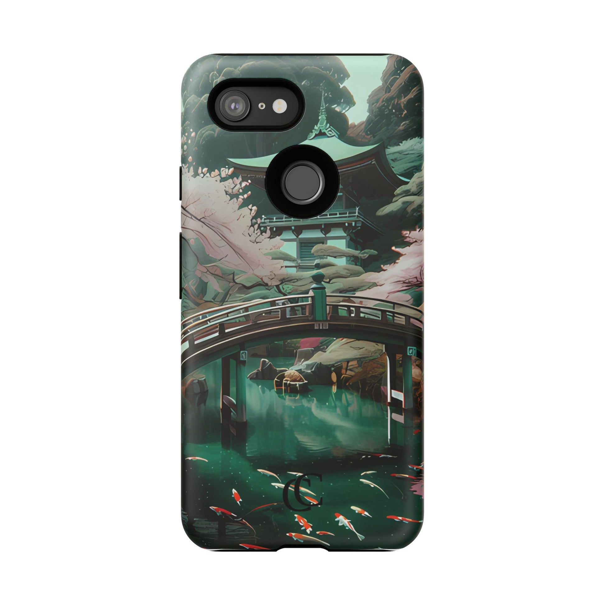 Nature-Inspired Phone Case, Aesthetic Phone Cover, Floral Case, Koi Pond Design, Gift for Nature Lovers