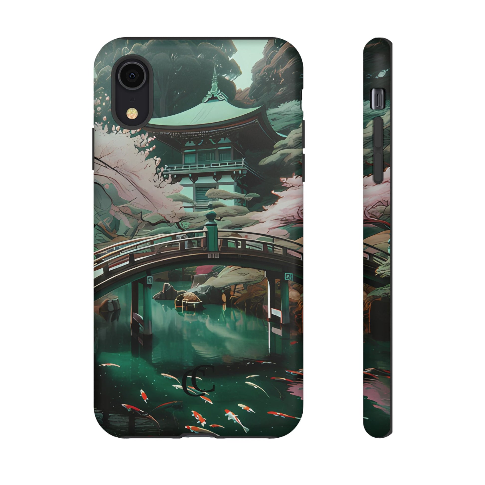 Nature-Inspired Phone Case, Aesthetic Phone Cover, Floral Case, Koi Pond Design, Gift for Nature Lovers
