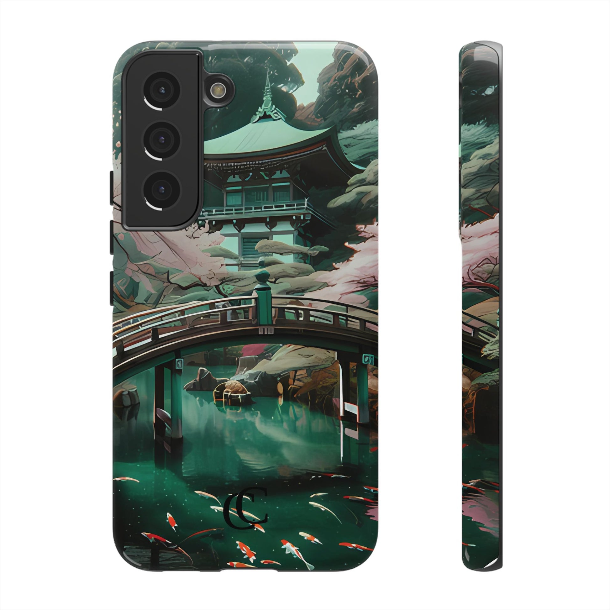 Nature-Inspired Phone Case, Aesthetic Phone Cover, Floral Case, Koi Pond Design, Gift for Nature Lovers