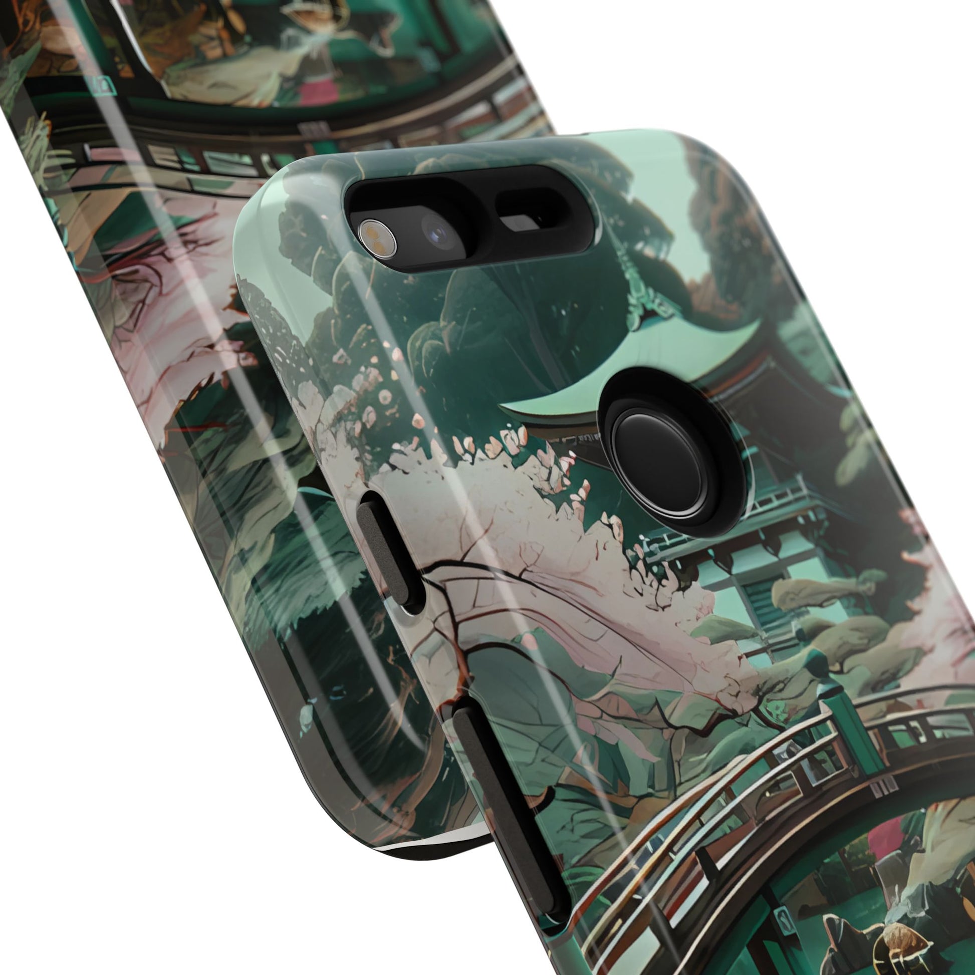 Nature-Inspired Phone Case, Aesthetic Phone Cover, Floral Case, Koi Pond Design, Gift for Nature Lovers