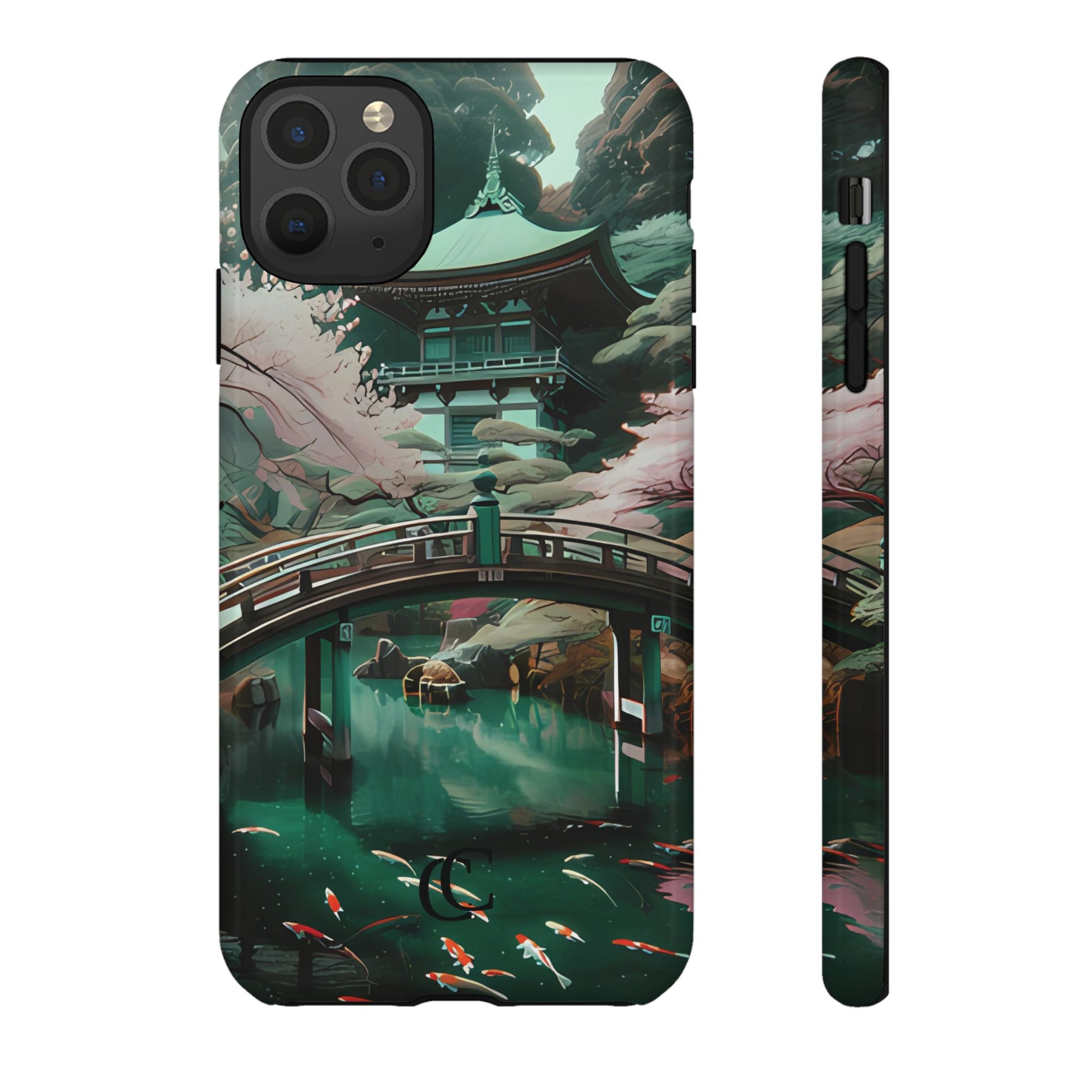 Nature-Inspired Phone Case, Aesthetic Phone Cover, Floral Case, Koi Pond Design, Gift for Nature Lovers