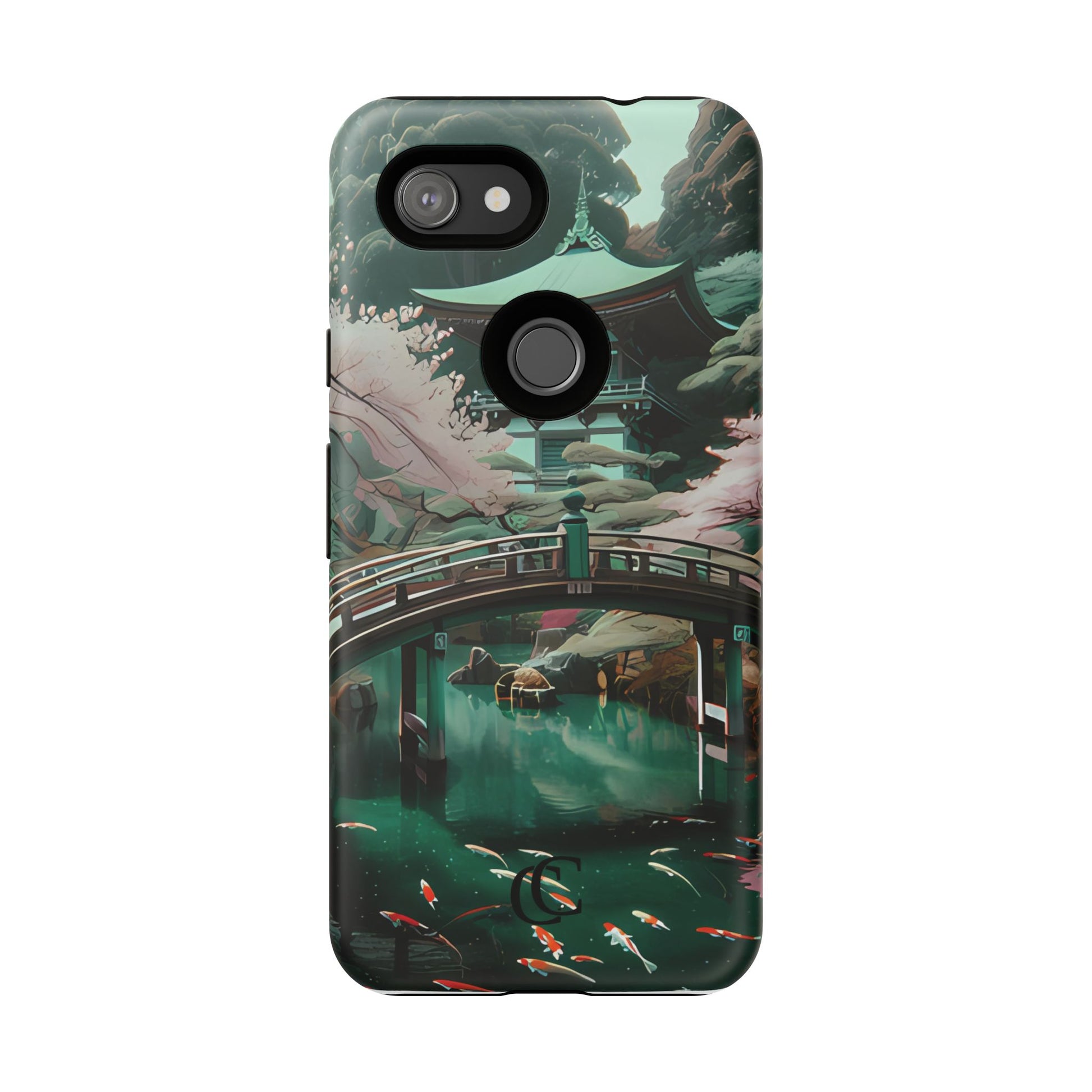 Nature-Inspired Phone Case, Aesthetic Phone Cover, Floral Case, Koi Pond Design, Gift for Nature Lovers