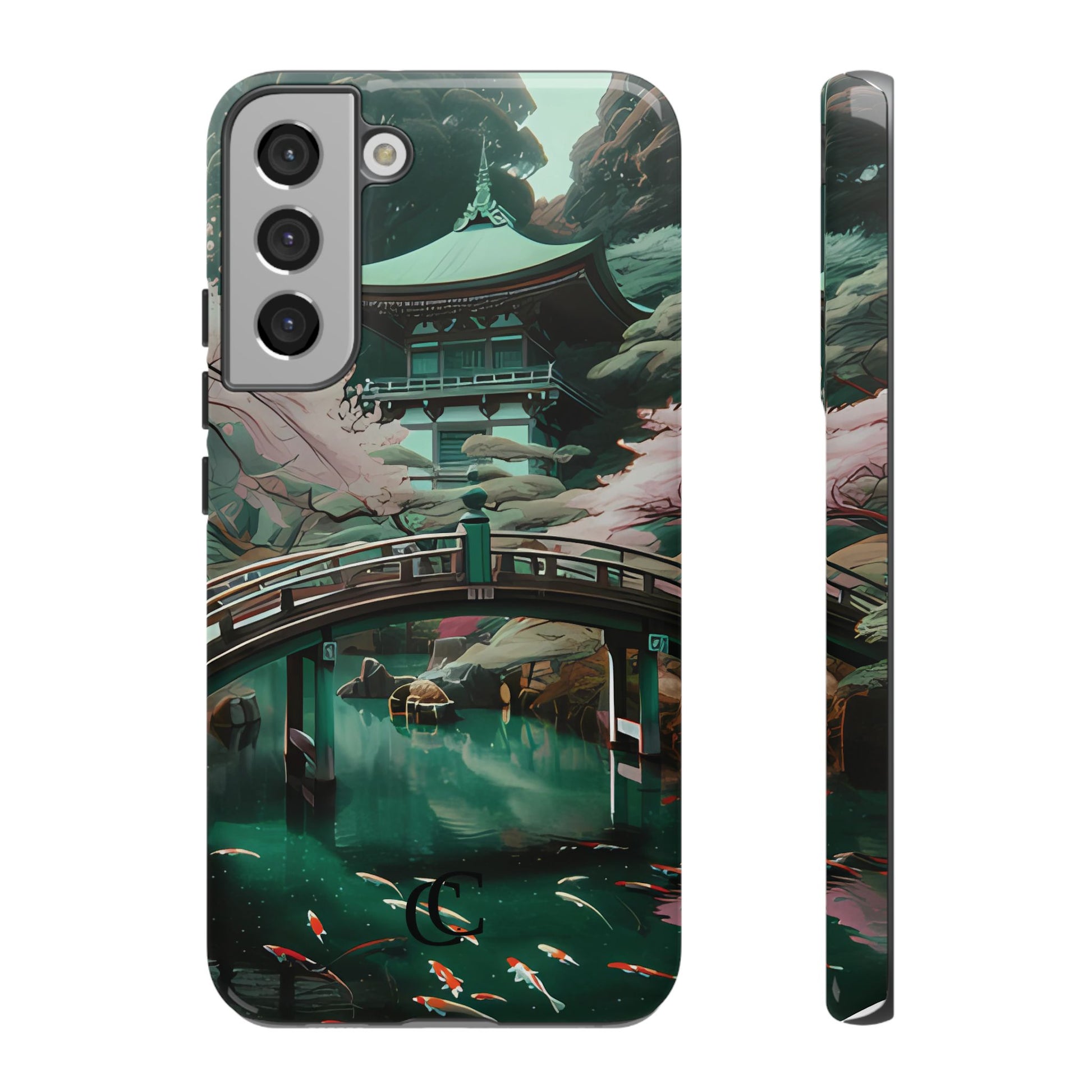 Nature-Inspired Phone Case, Aesthetic Phone Cover, Floral Case, Koi Pond Design, Gift for Nature Lovers
