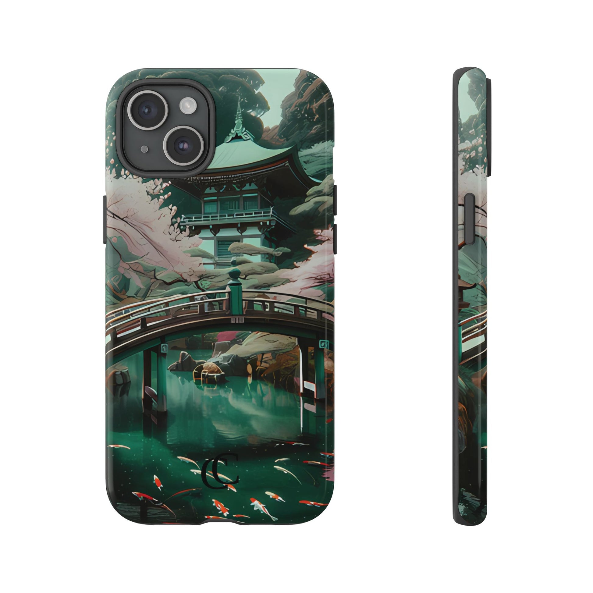 Nature-Inspired Phone Case, Aesthetic Phone Cover, Floral Case, Koi Pond Design, Gift for Nature Lovers