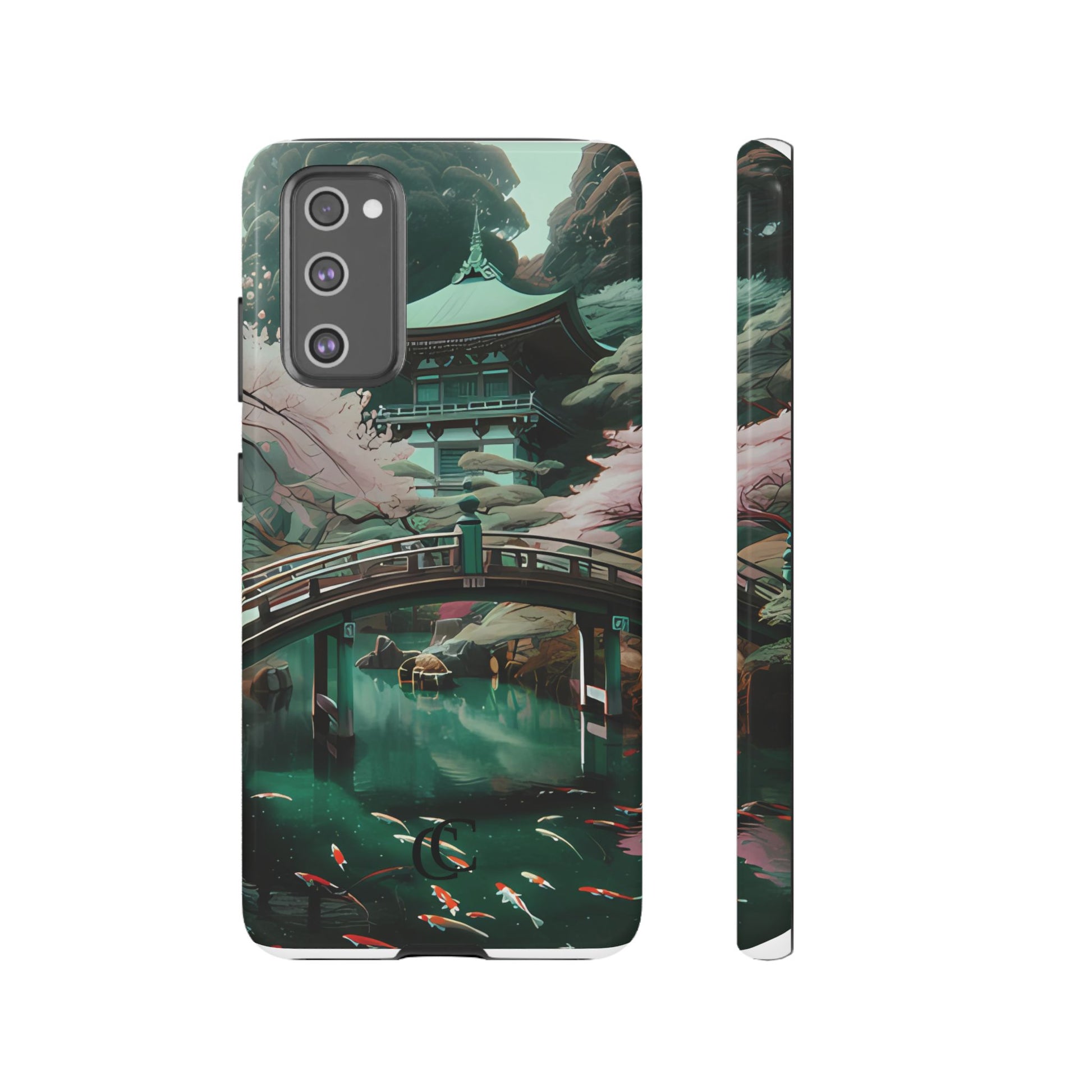 Nature-Inspired Phone Case, Aesthetic Phone Cover, Floral Case, Koi Pond Design, Gift for Nature Lovers