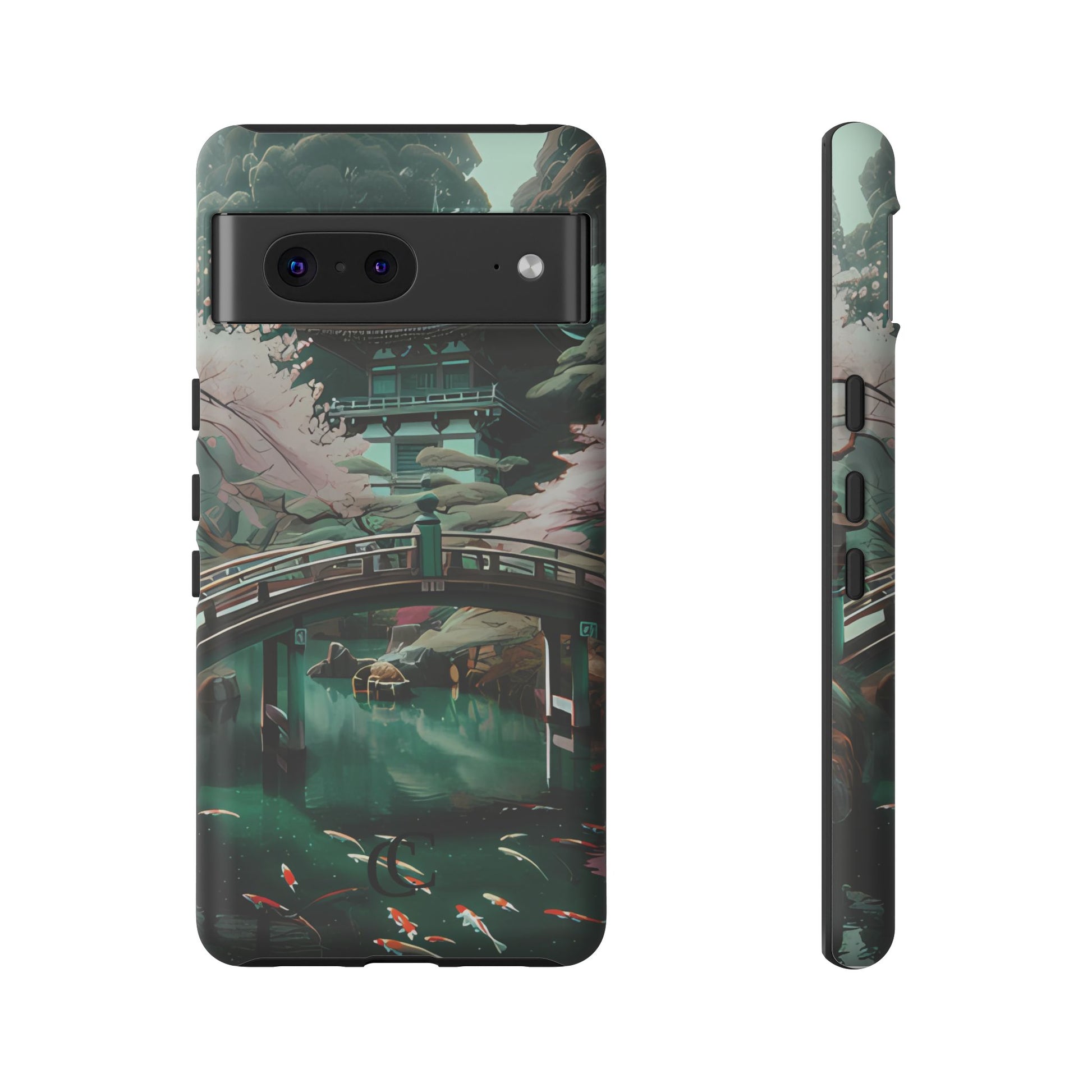 Nature-Inspired Phone Case, Aesthetic Phone Cover, Floral Case, Koi Pond Design, Gift for Nature Lovers