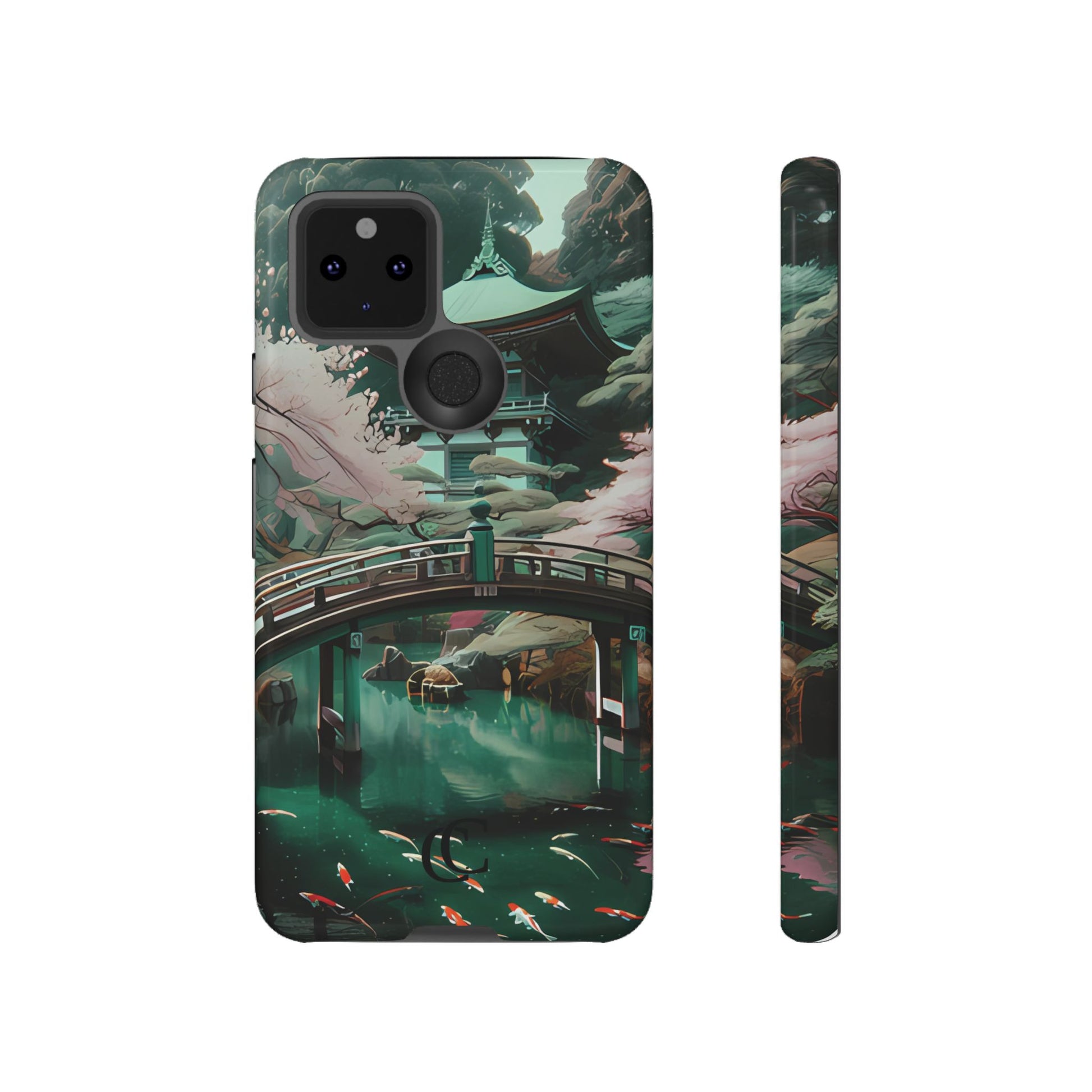 Nature-Inspired Phone Case, Aesthetic Phone Cover, Floral Case, Koi Pond Design, Gift for Nature Lovers