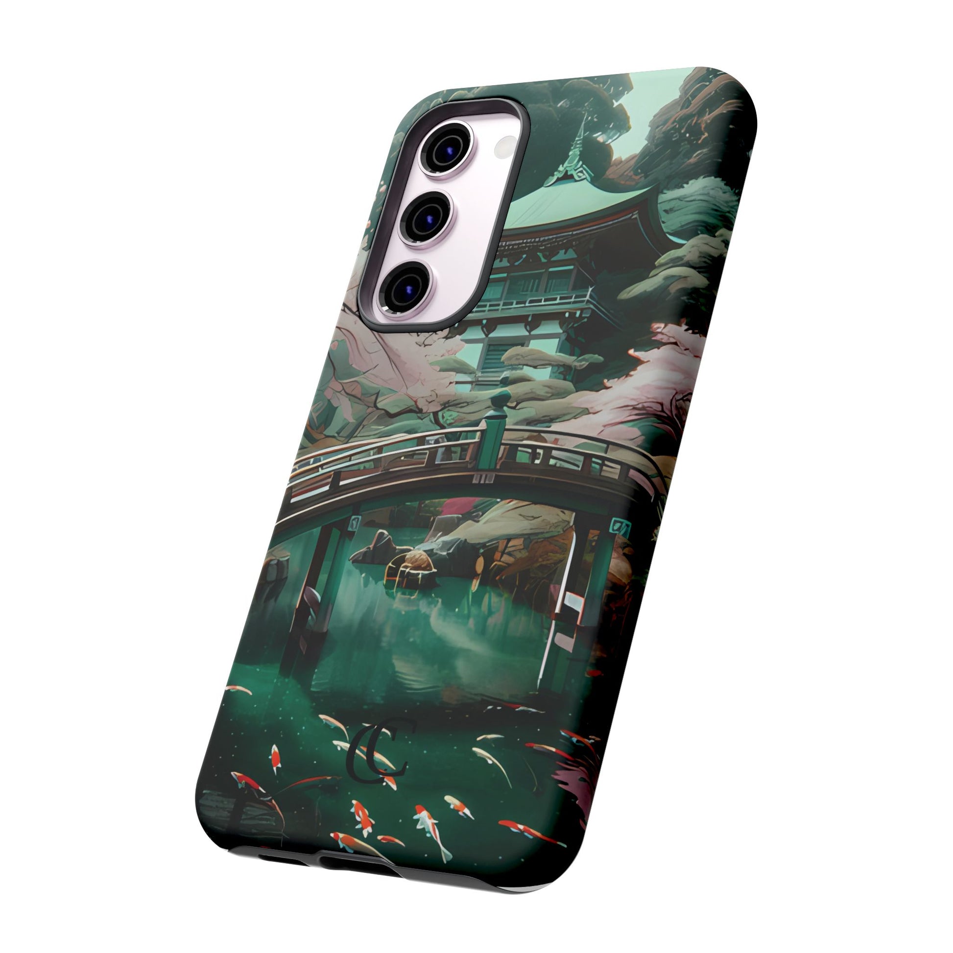 Nature-Inspired Phone Case, Aesthetic Phone Cover, Floral Case, Koi Pond Design, Gift for Nature Lovers